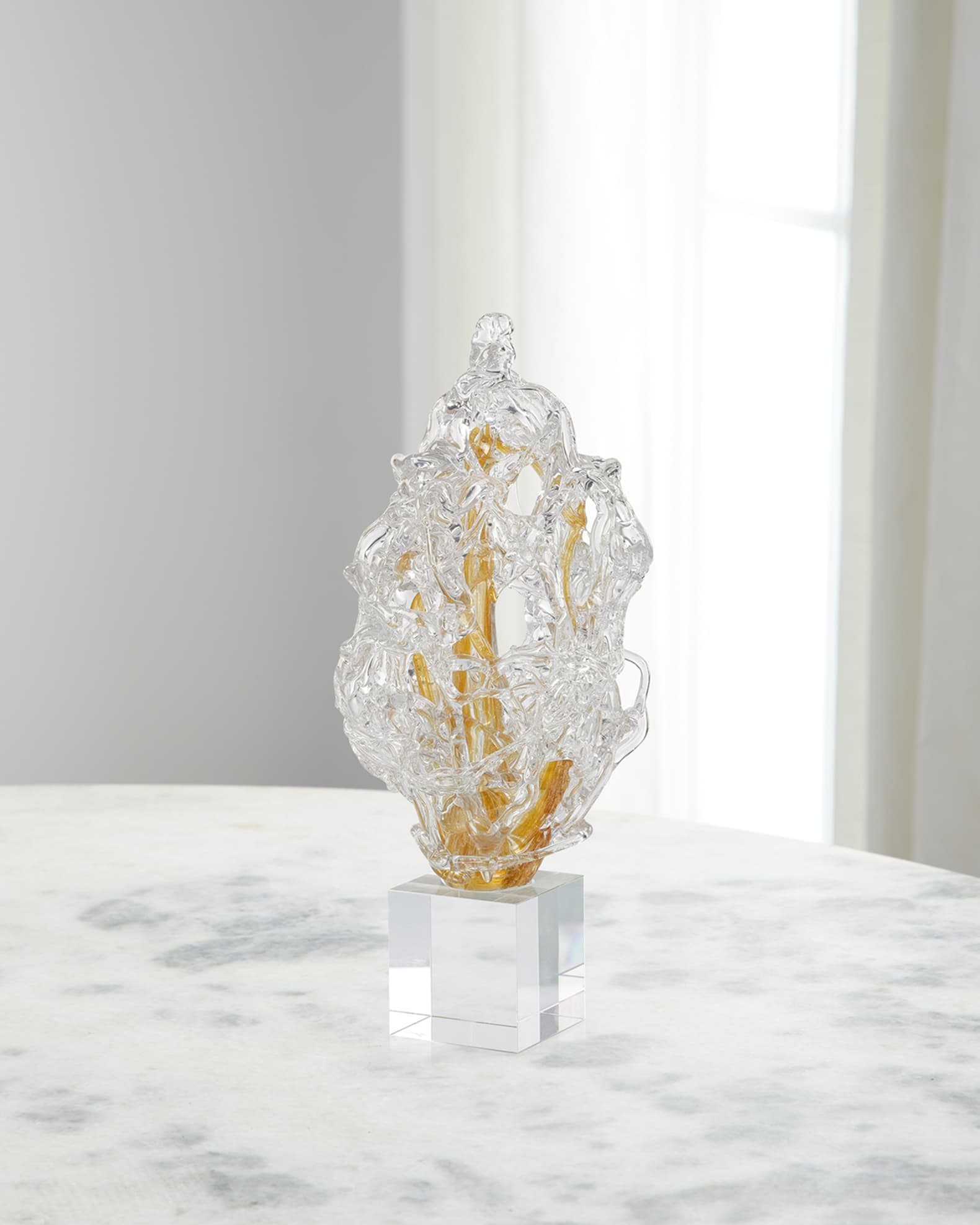 Frozen Flame Sculpture on Crystal Base, Small 0