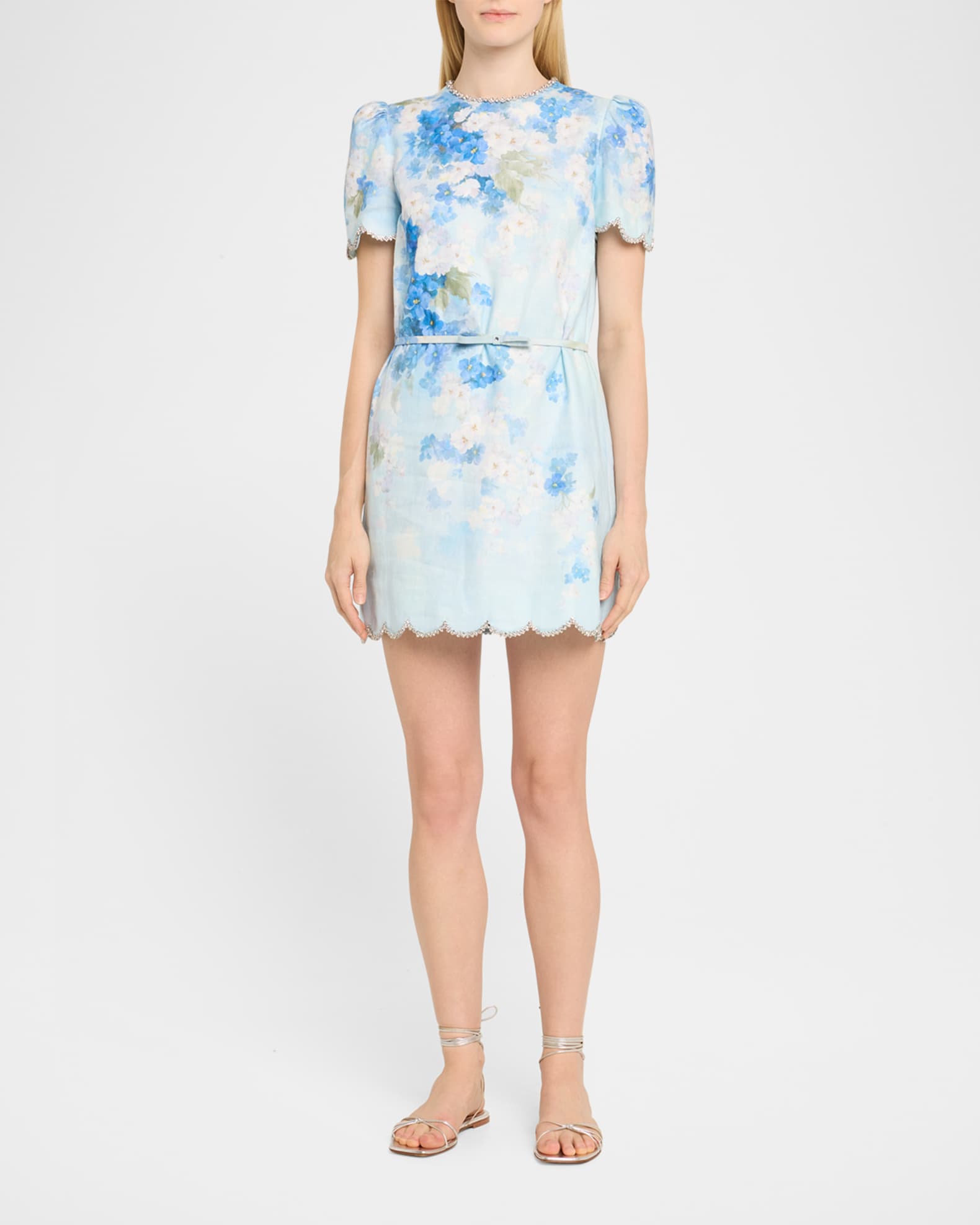 Zimmermann Crush Scalloped Shift Dress Neiman Marcus