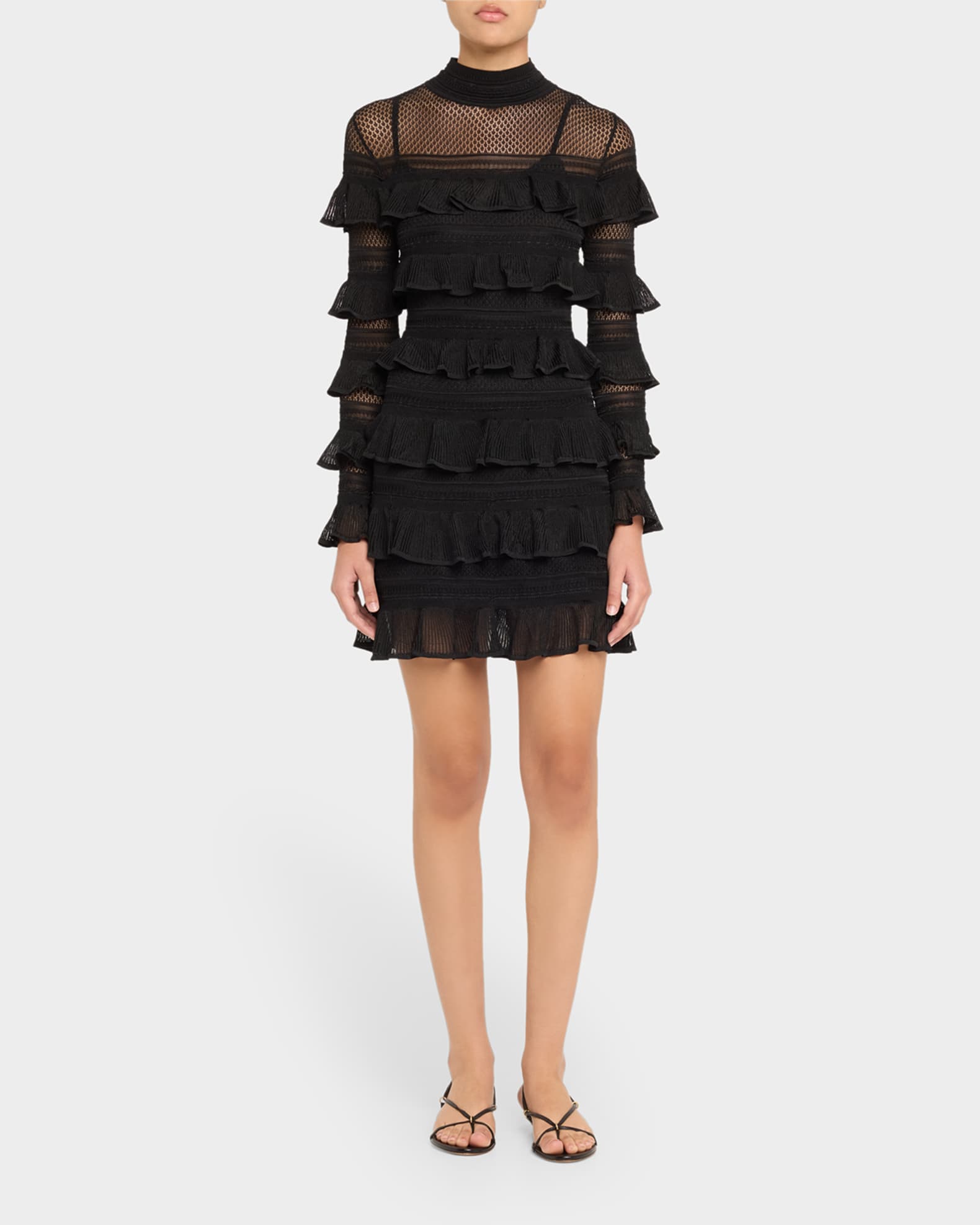Crush High-Neck Frilled Mini Dress 1