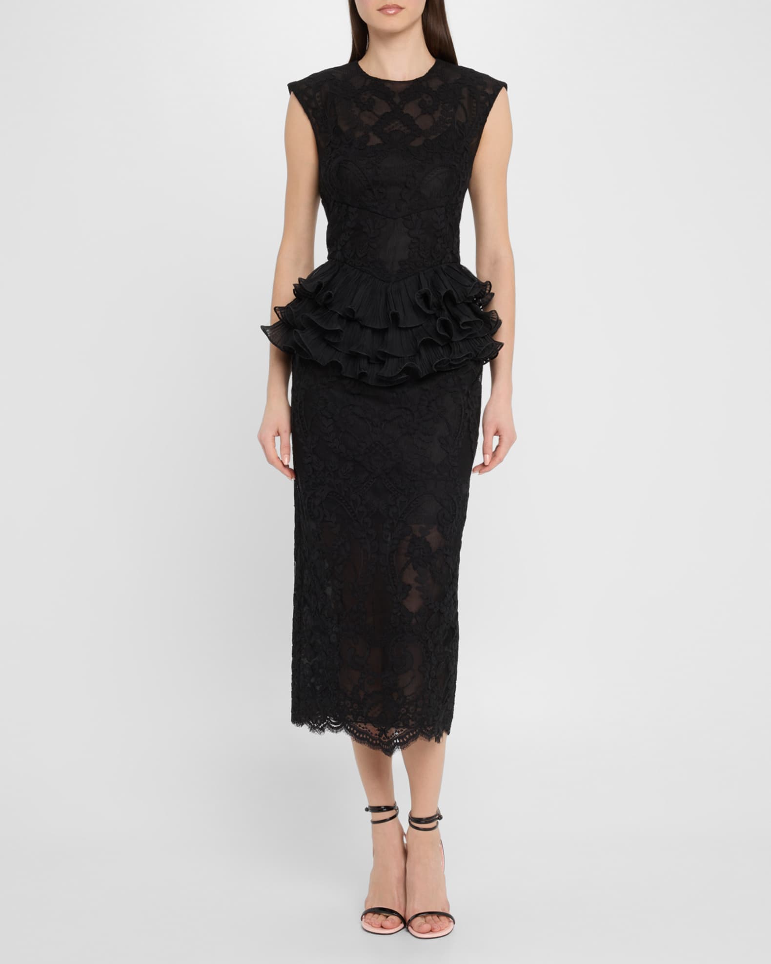 ワンピース ZIMMERMANN CRUSH LACE MIDI DRESS Zimmermann Crush Lace Frill Midi Dress | Neiman Marcus