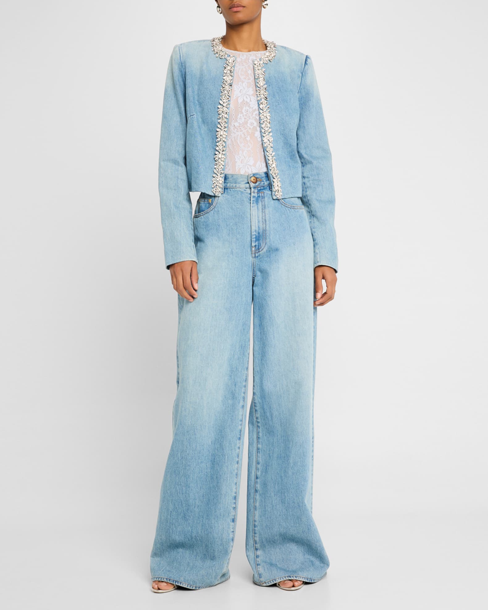 Zimmermann Crush Embellished Denim Jacket | Neiman Marcus