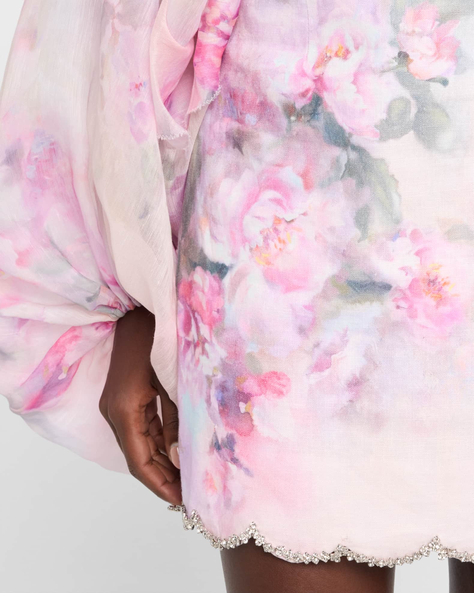 ミニスカート ZIMMERMANN CRUSH SCALLOPED MINI SKIRT Crush Scalloped Mini Skirt Pink Floral Online | Zimmermann