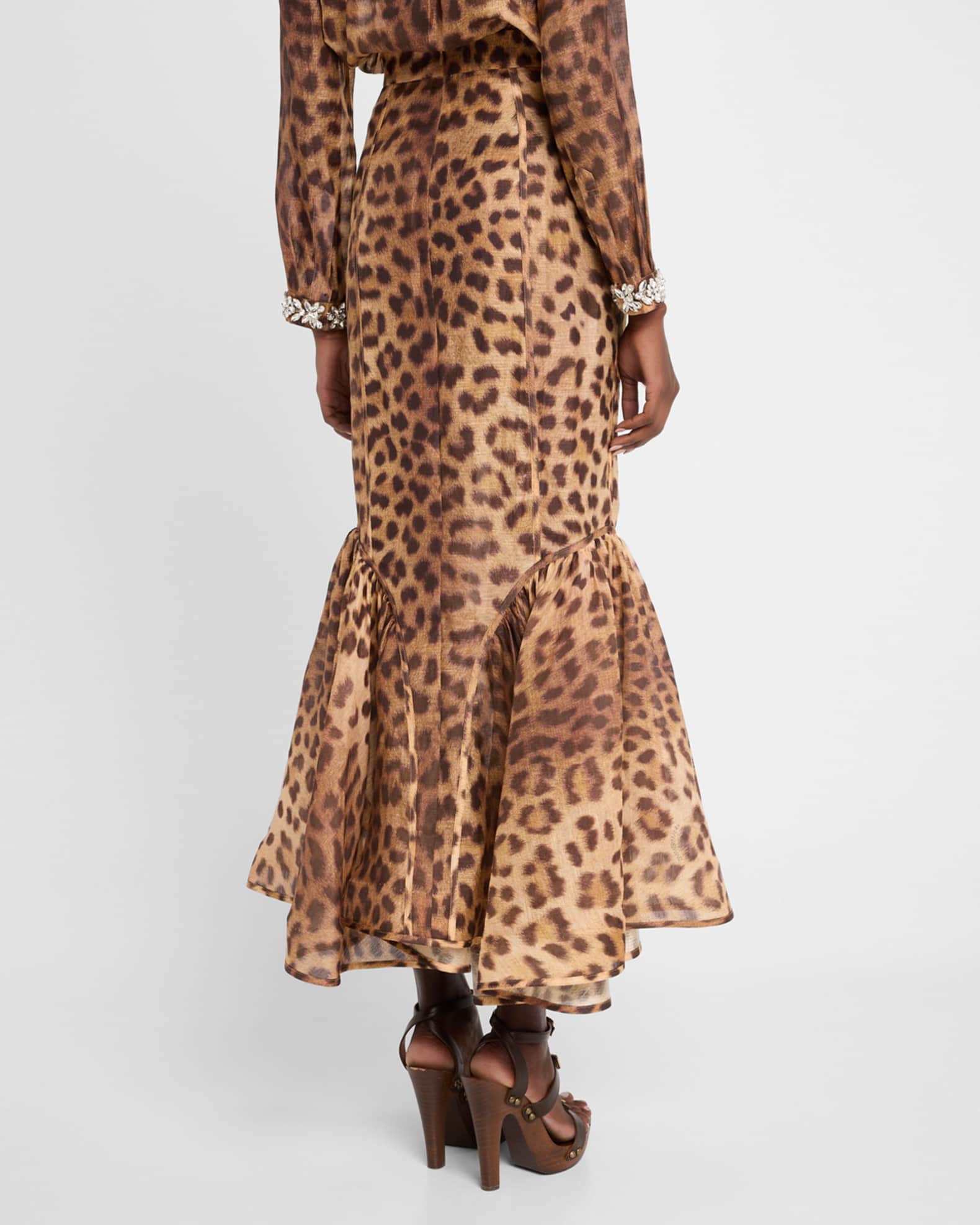 Our Grunge Punk Y2K Gyaru Patchwork Leopard Print Ruffle Hem