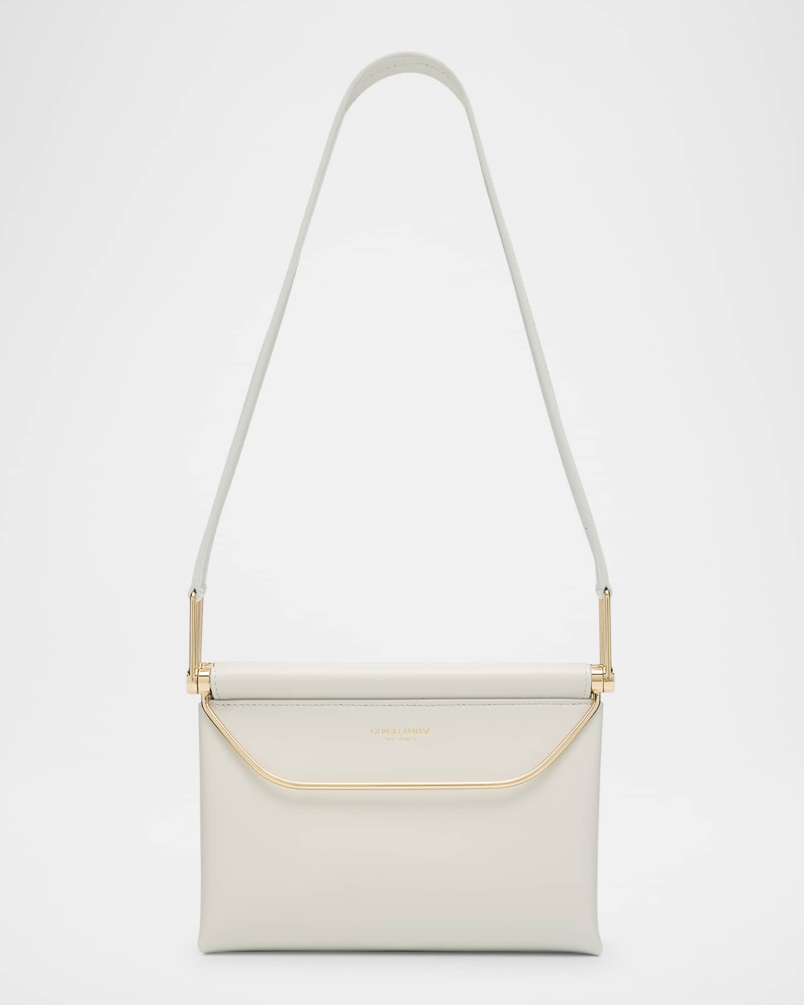 Giorgio Armani Avenue Small Polished Leather Shoulder Bag