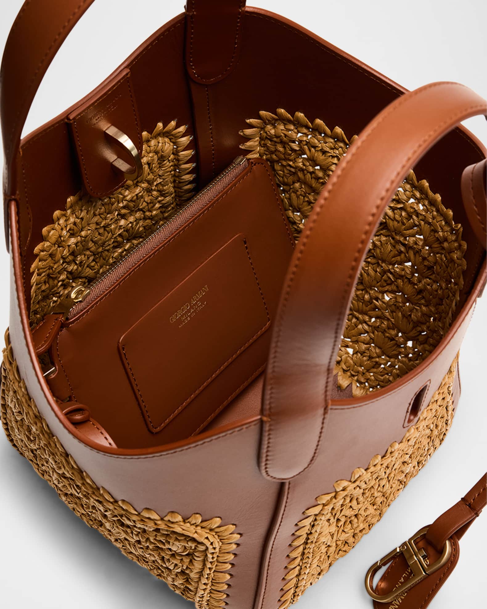 Giorgio Armani Gem Small Fan-Stitch Tote Bag | Neiman Marcus