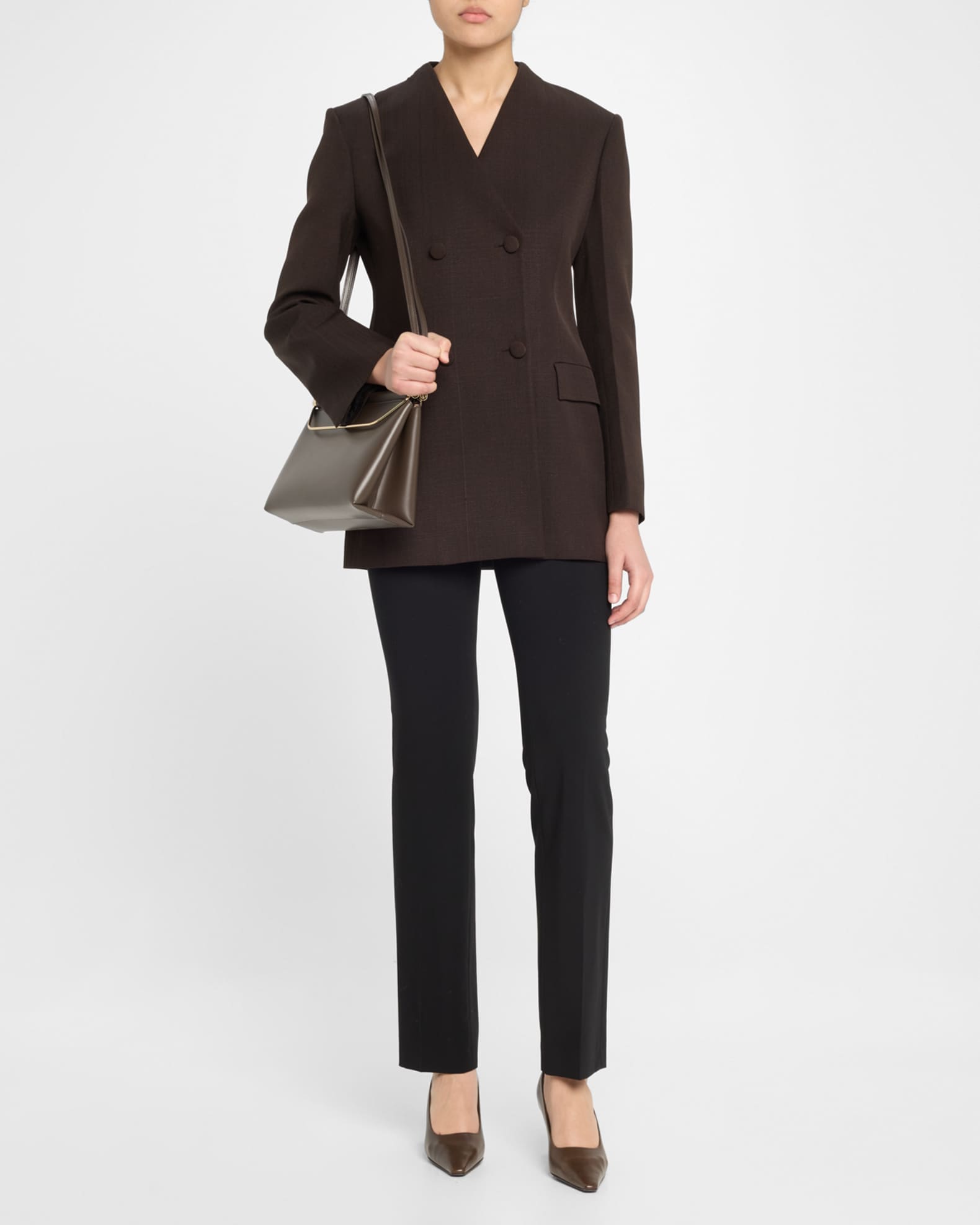 Giorgio Armani Avenue Large Polished Leather Shoulder Bag | Neiman