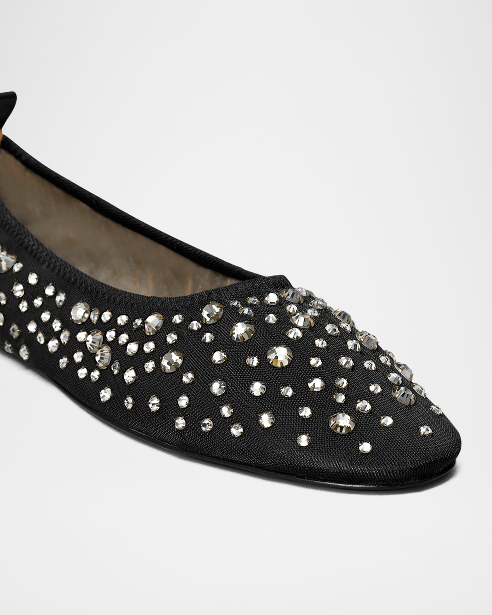 Tory Burch★CRYSTAL BALLET Tory Burch Crystal Embellished Ballerina Shoes | Neutrals