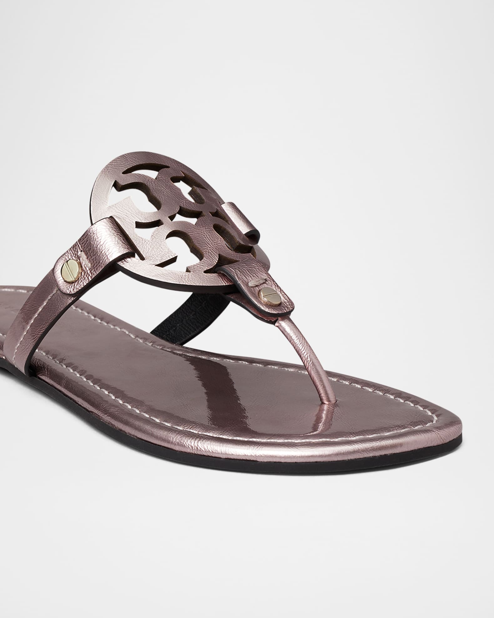 miller leather logo sandals