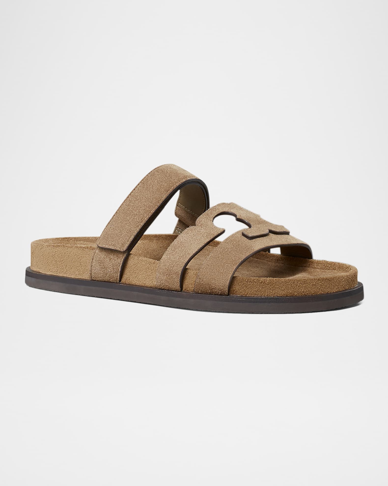 Tory Burch Ines Suede Triple-Band Sport Mule Sandals