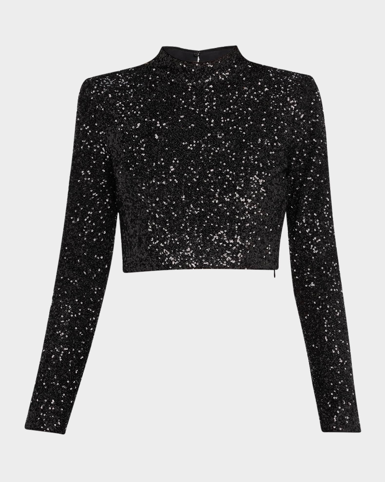 Cropped Sequin Top 0