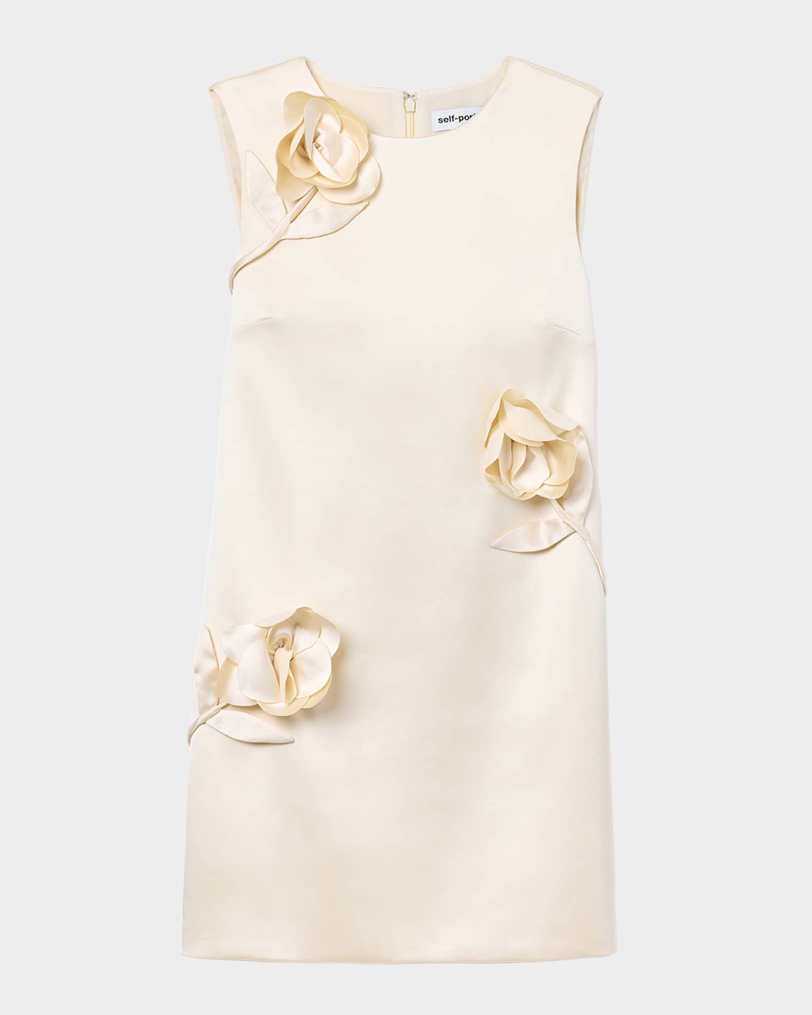 Flower Satin Mini Dress 0