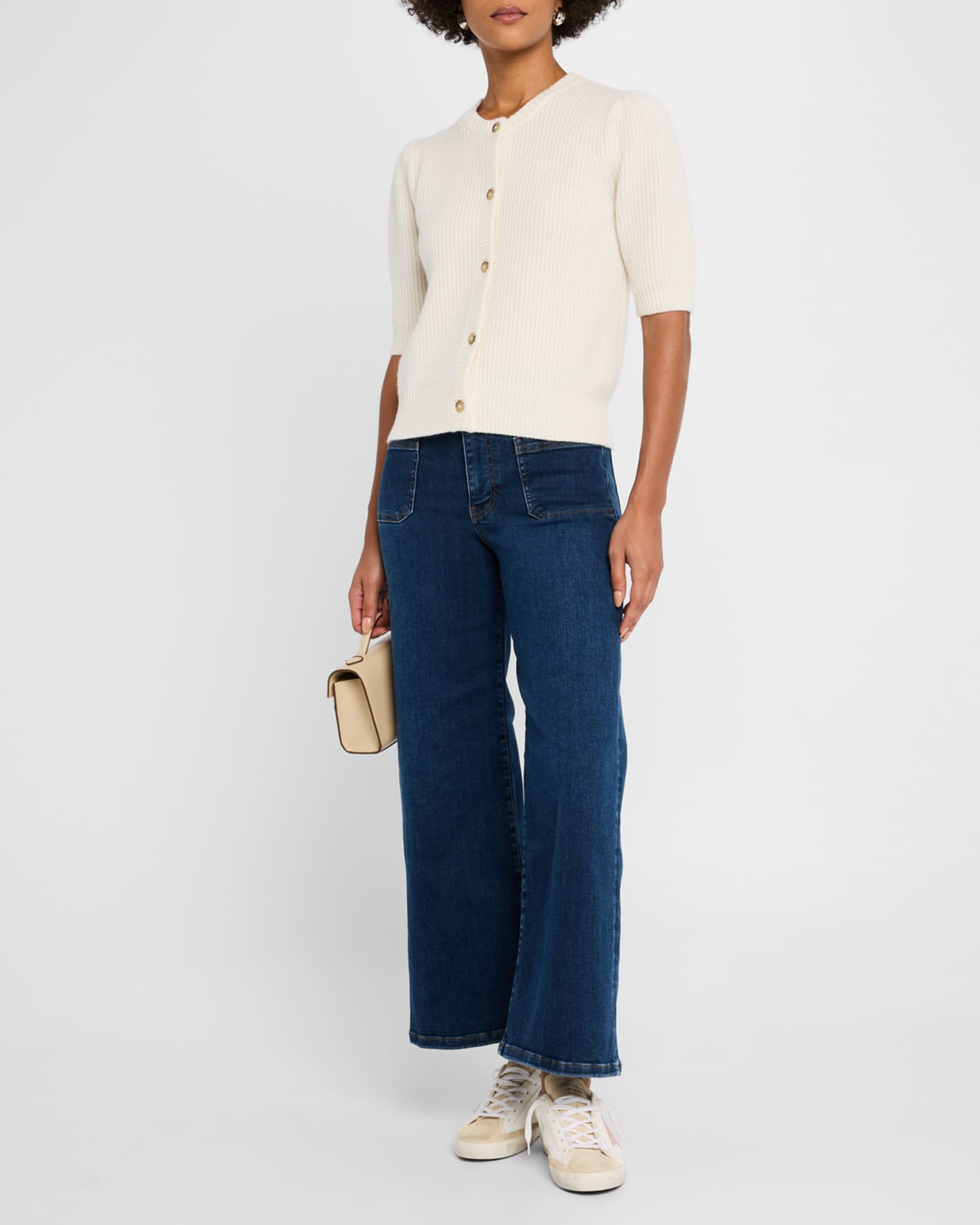 Le Slim Palazzo Jeans with Bardot Pockets 1