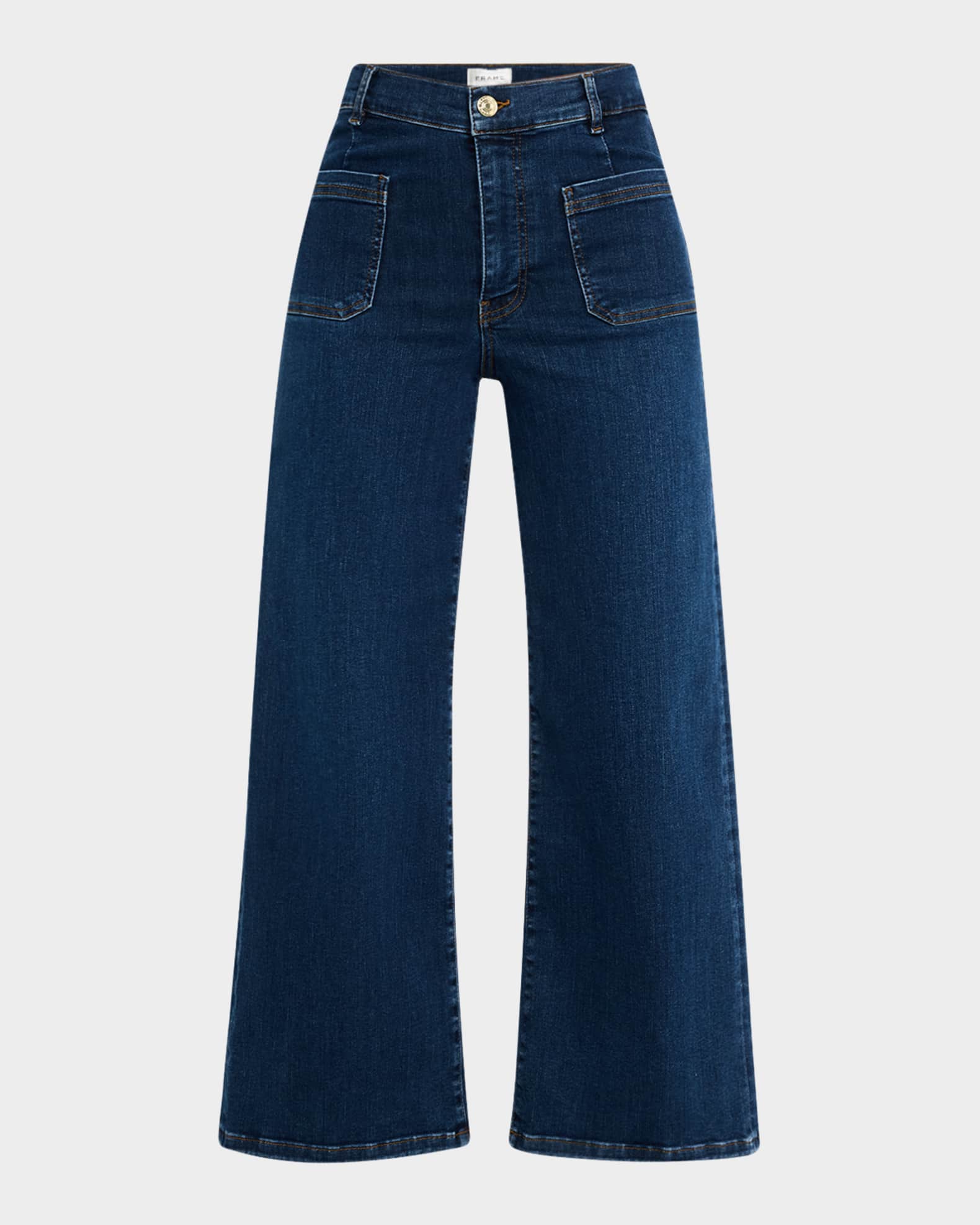 Le Slim Palazzo Jeans with Bardot Pockets 0