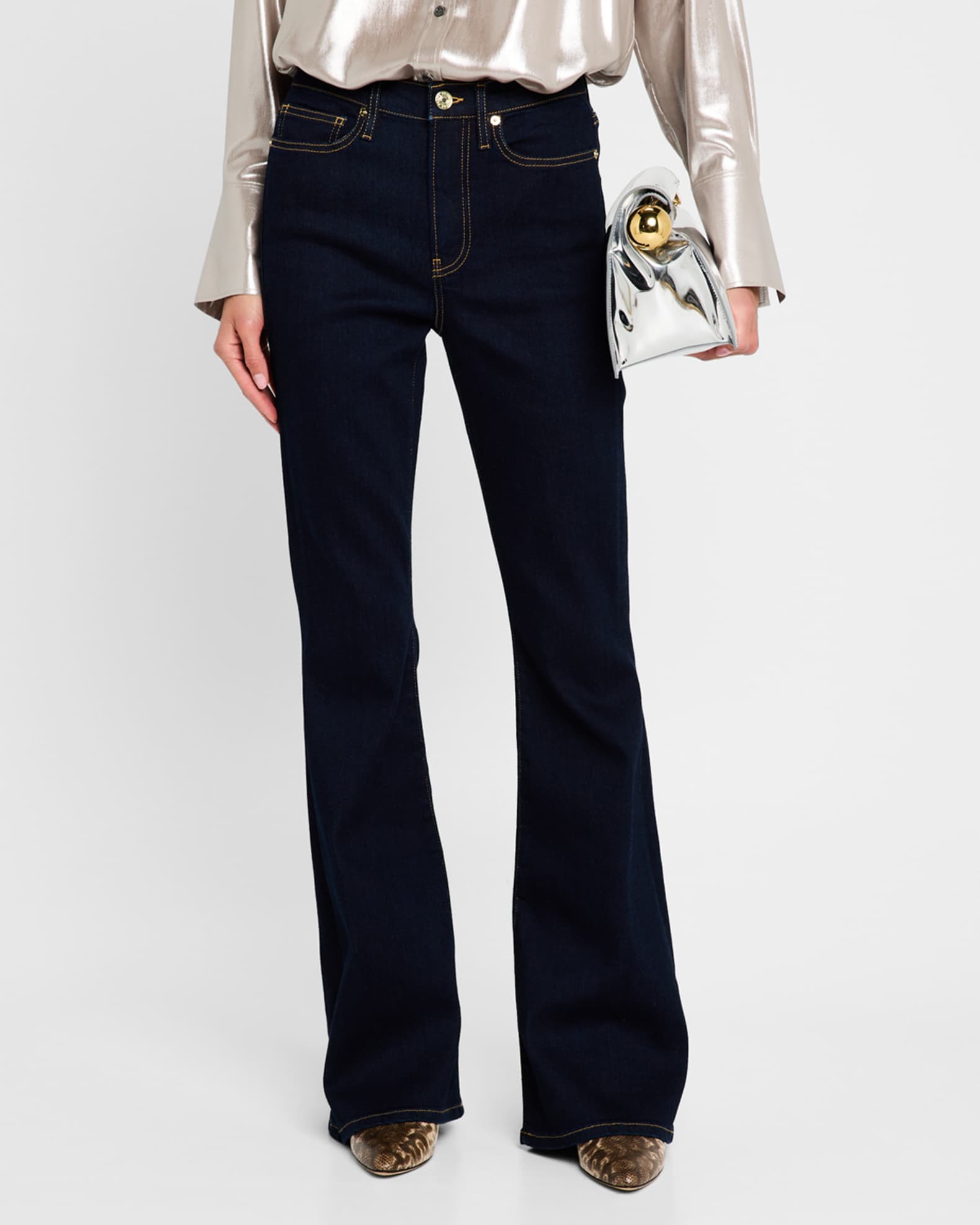 【関税込み】FRAME ブラック Le High Flare ジーンズ FRAME Le High Flare Jeans | Neiman Marcus