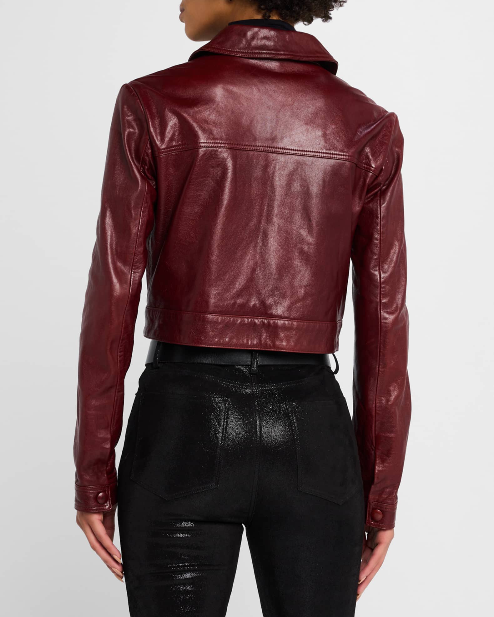 Button Front Leather Jacket
