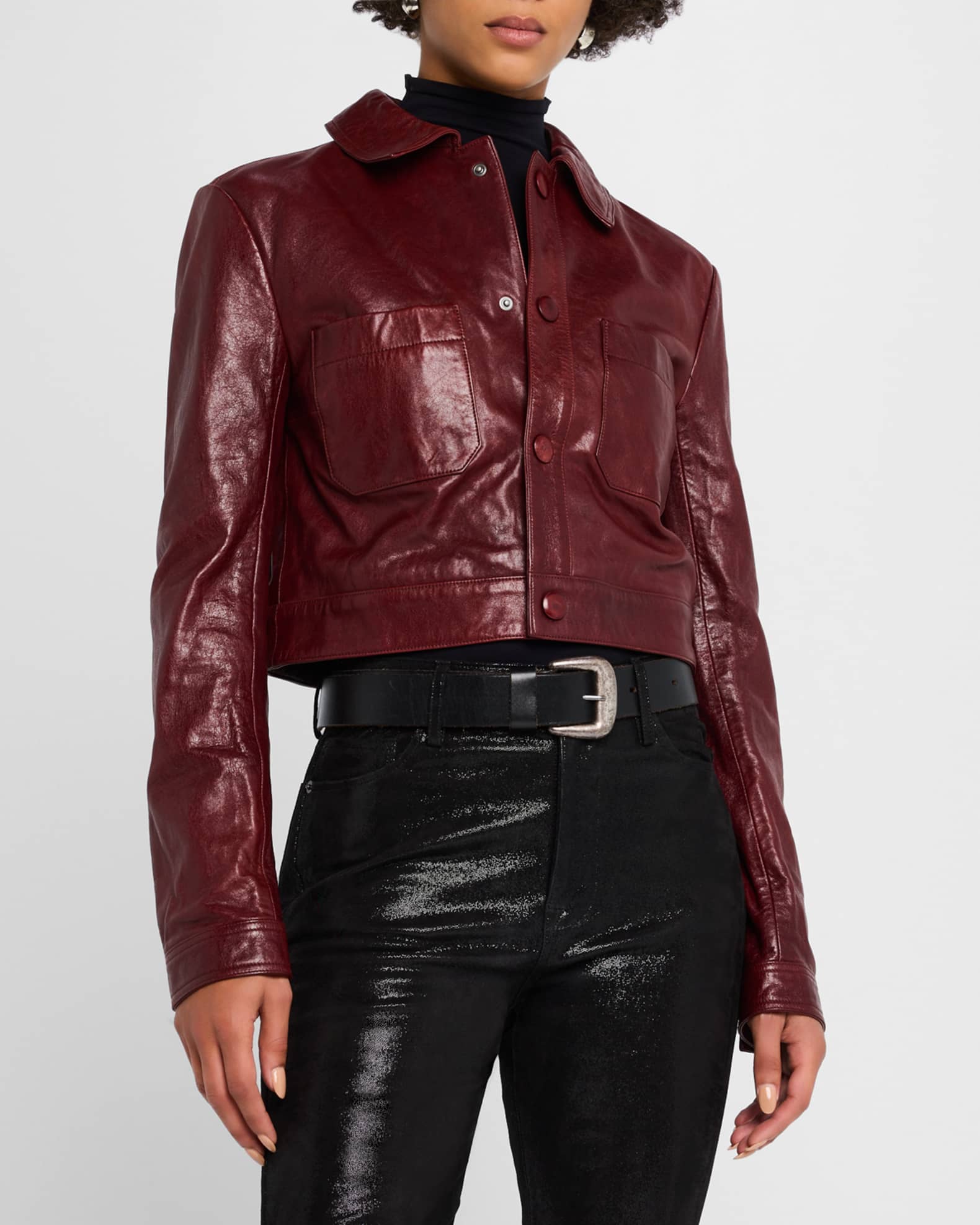 Neiman marcus red leather jacket outlet