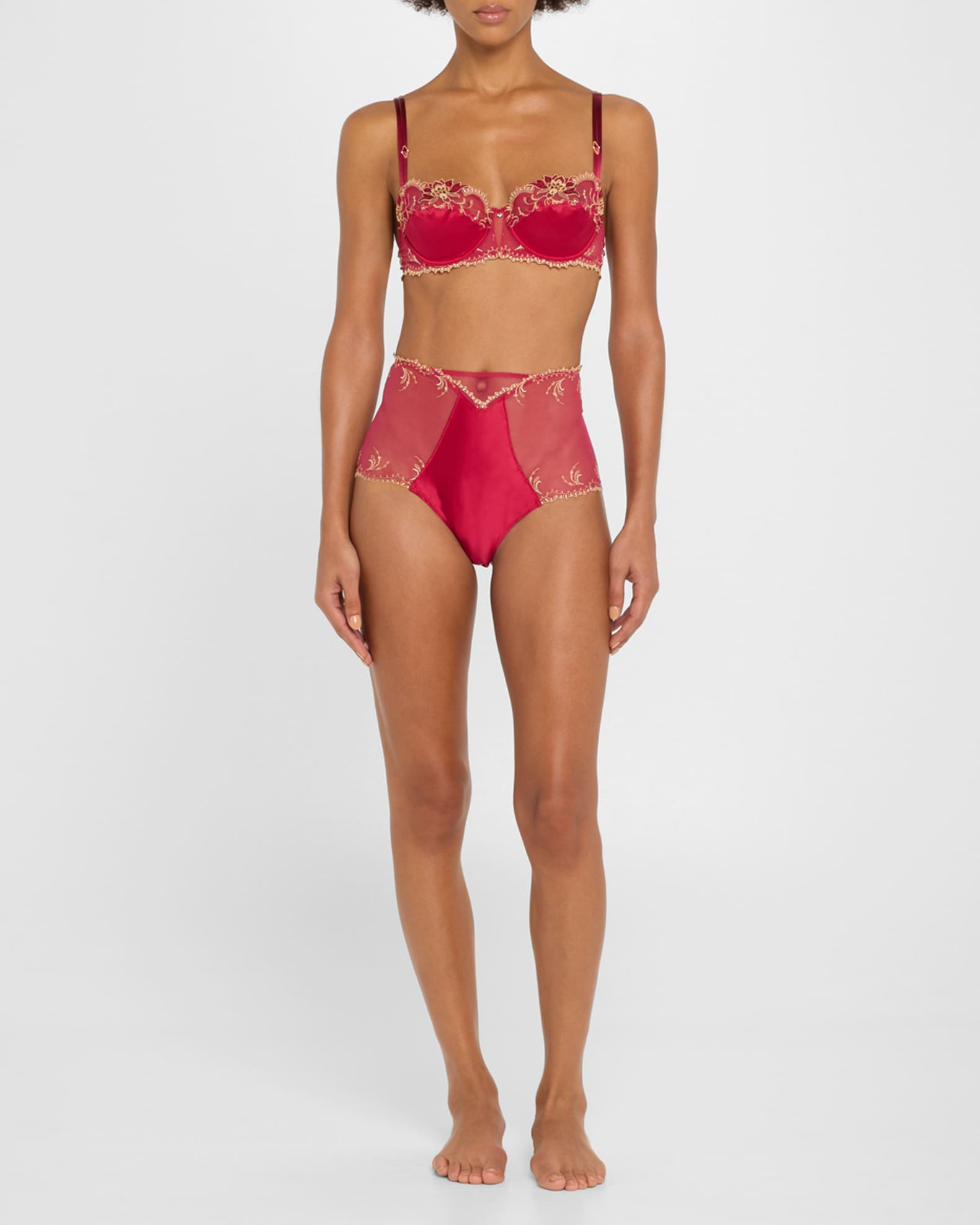 Embroidered  Lace Demi Bra 1