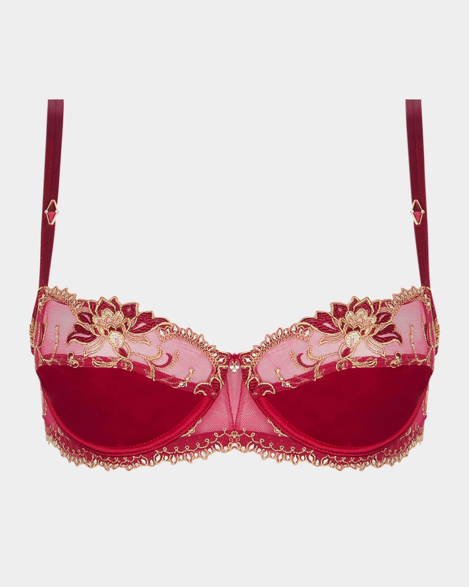 Embroidered  Lace Demi Bra 0