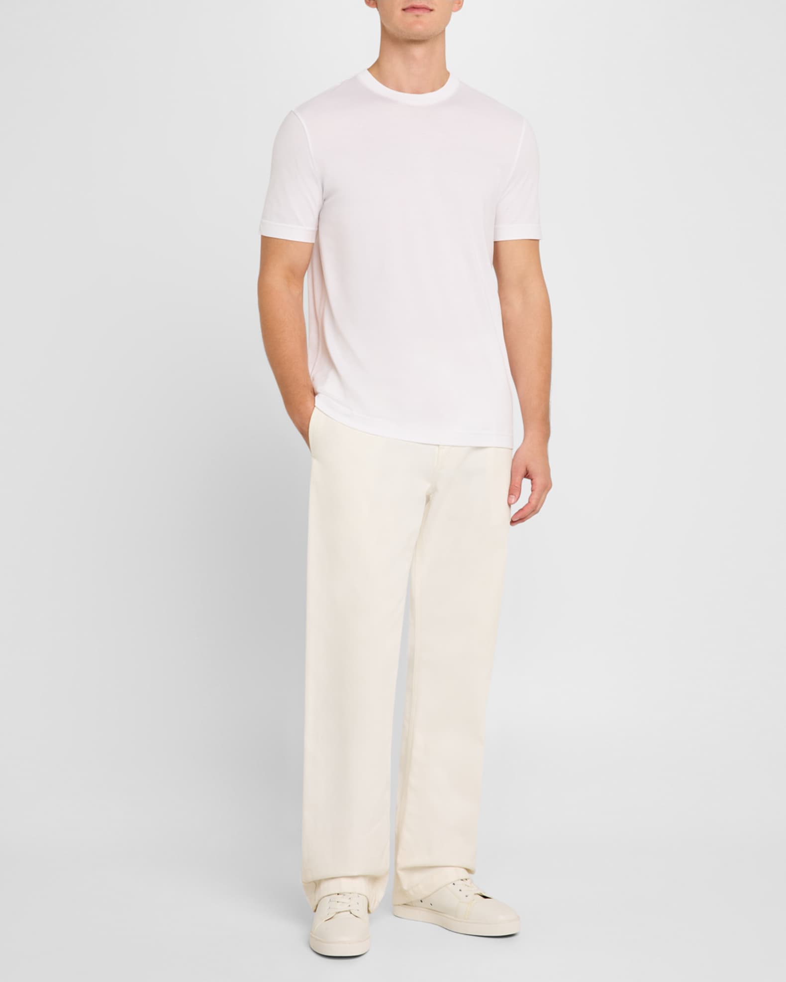 Men's Solid Cotton Crewneck T-Shirt 1