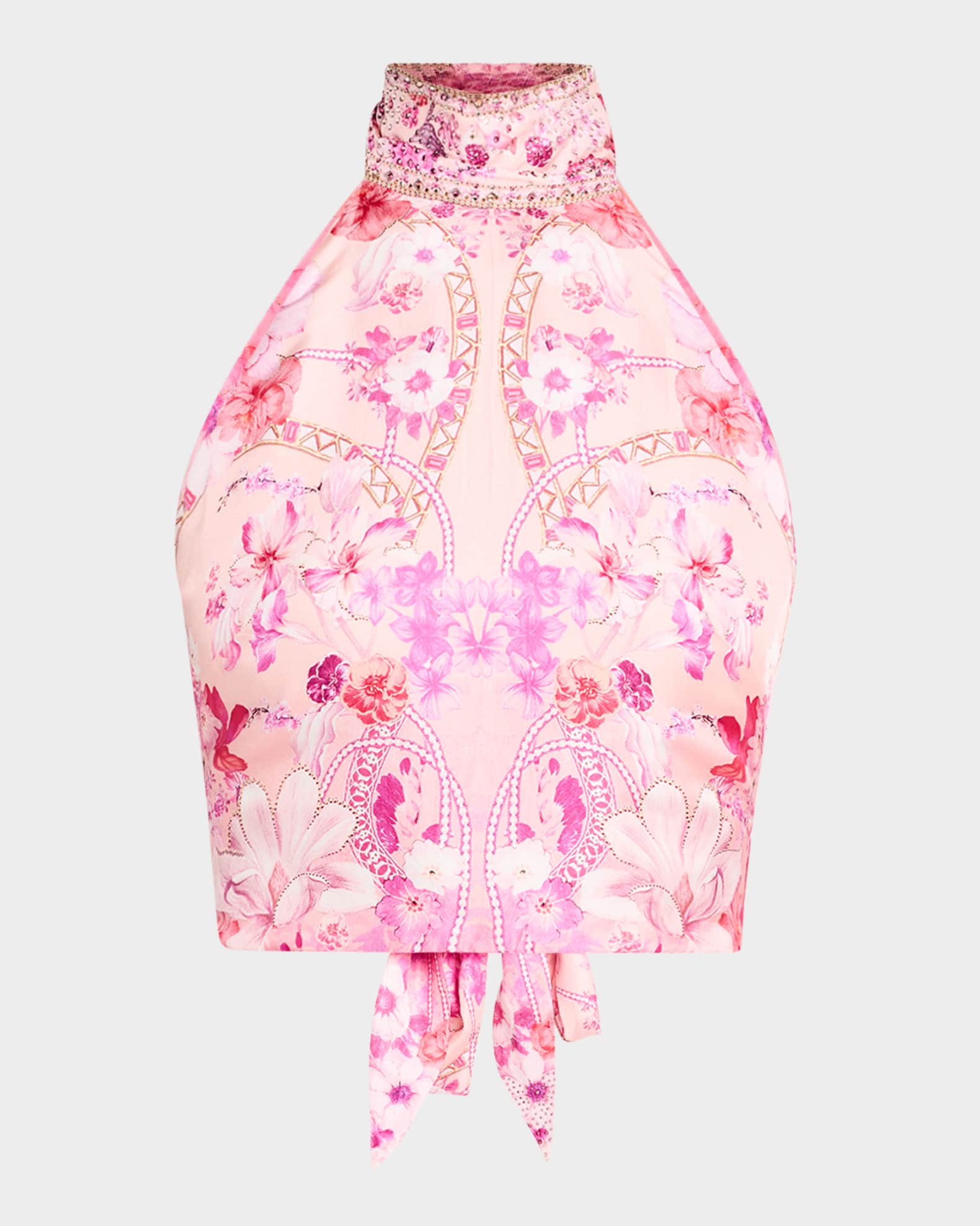 Botanical Novella Halter Tie Top 0