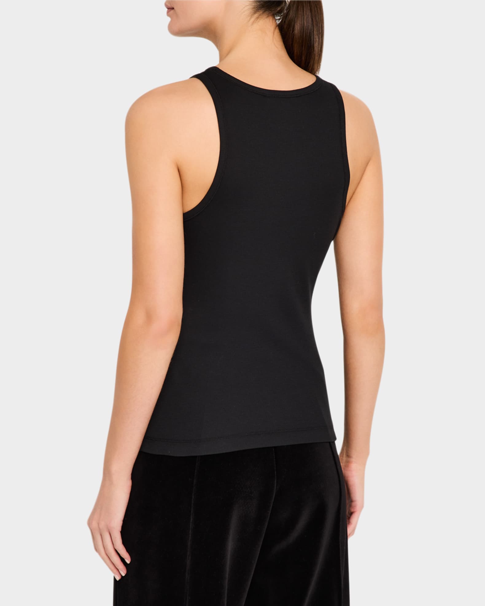 Ganni Soft Rib Rhinestone Tank Top | Neiman Marcus