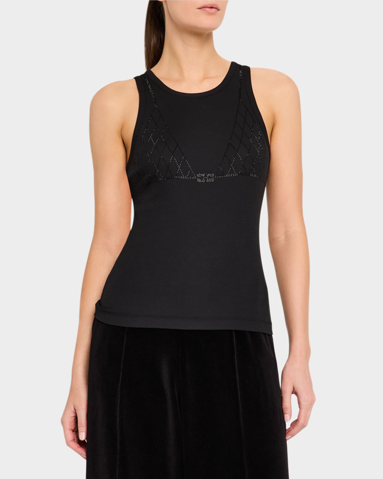 Ganni Soft Rib Rhinestone Tank Top | Neiman Marcus Ganni Soft Rib Rhinestone Tank Top | Neiman Marcus