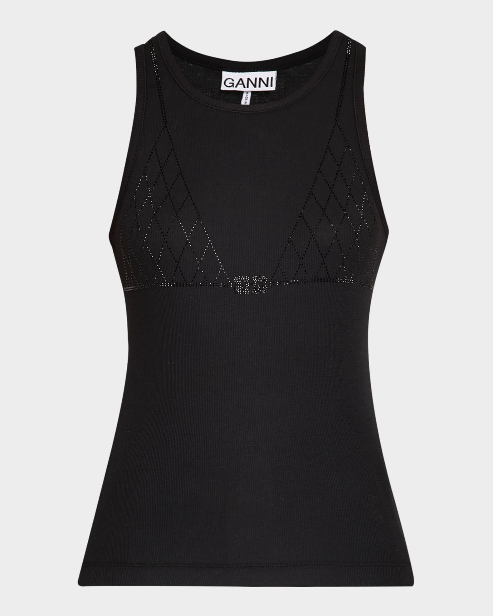 Soft Rib Rhinestone Tank Top 0