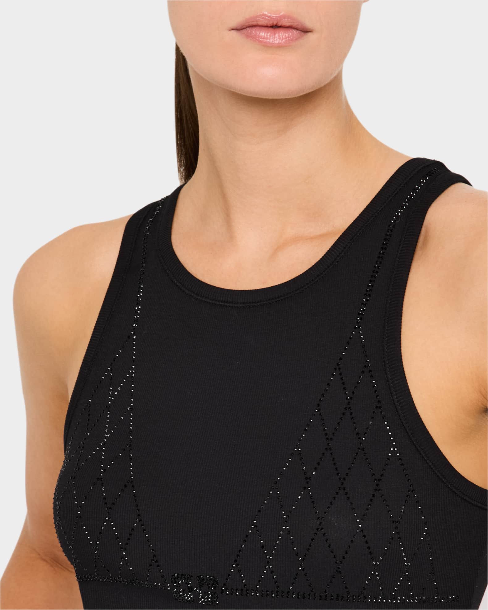 Ganni Soft Rib Rhinestone Tank Top | Neiman Marcus Ganni Soft Rib Rhinestone Tank Top | Neiman Marcus
