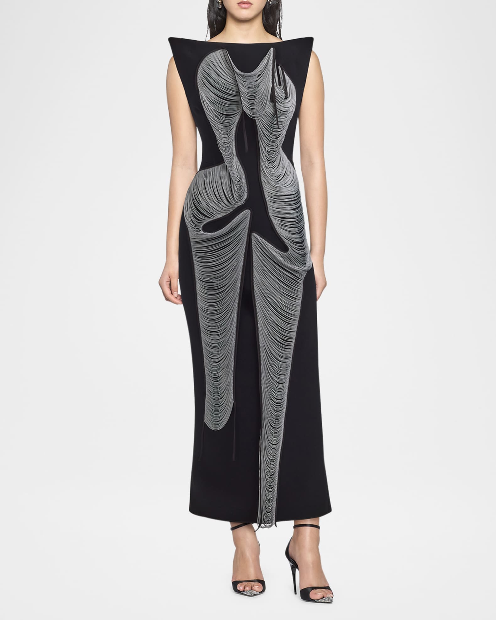 Figural Fringe Gown 1