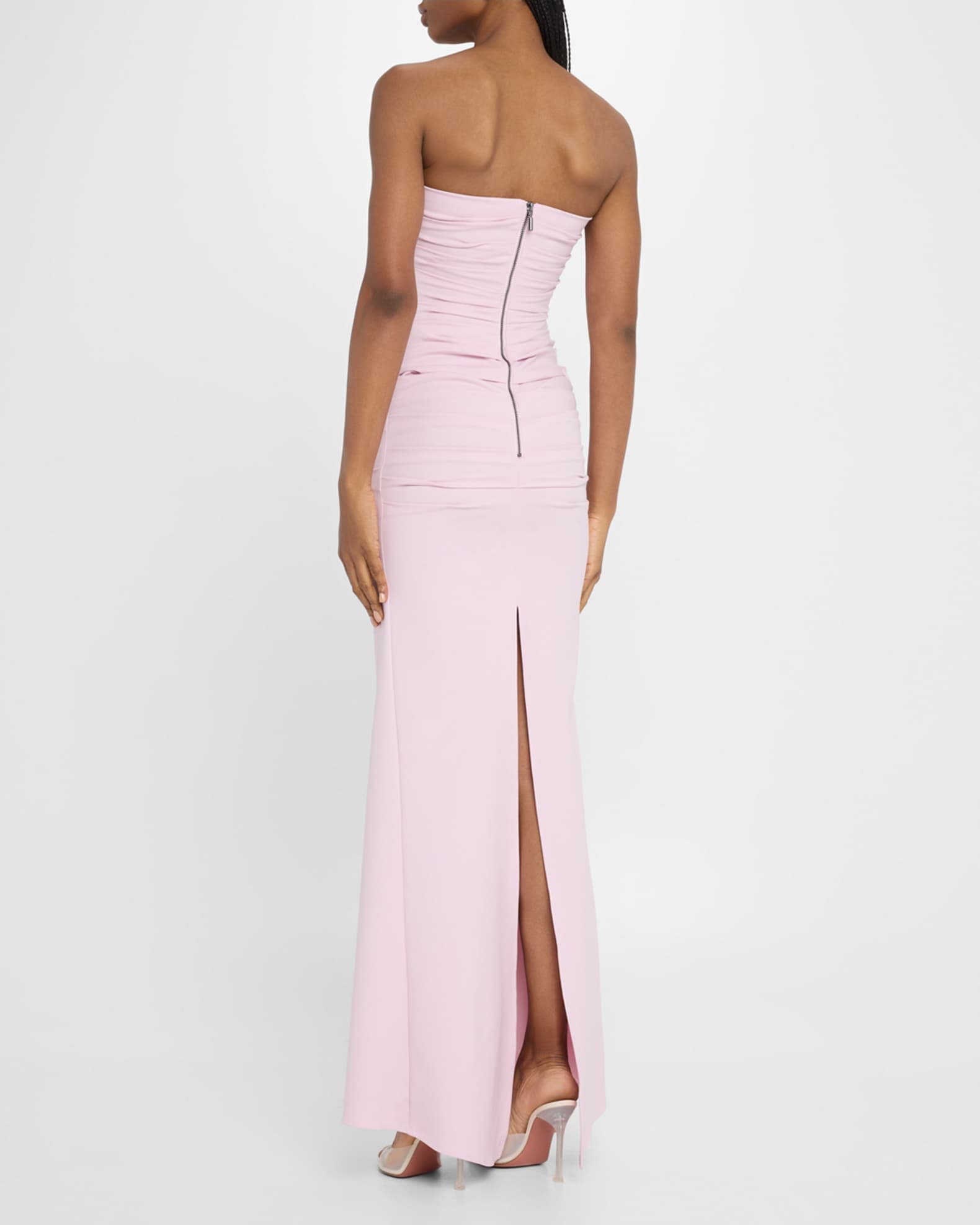 Intoxicate Strapless Ruched Maxi Gown