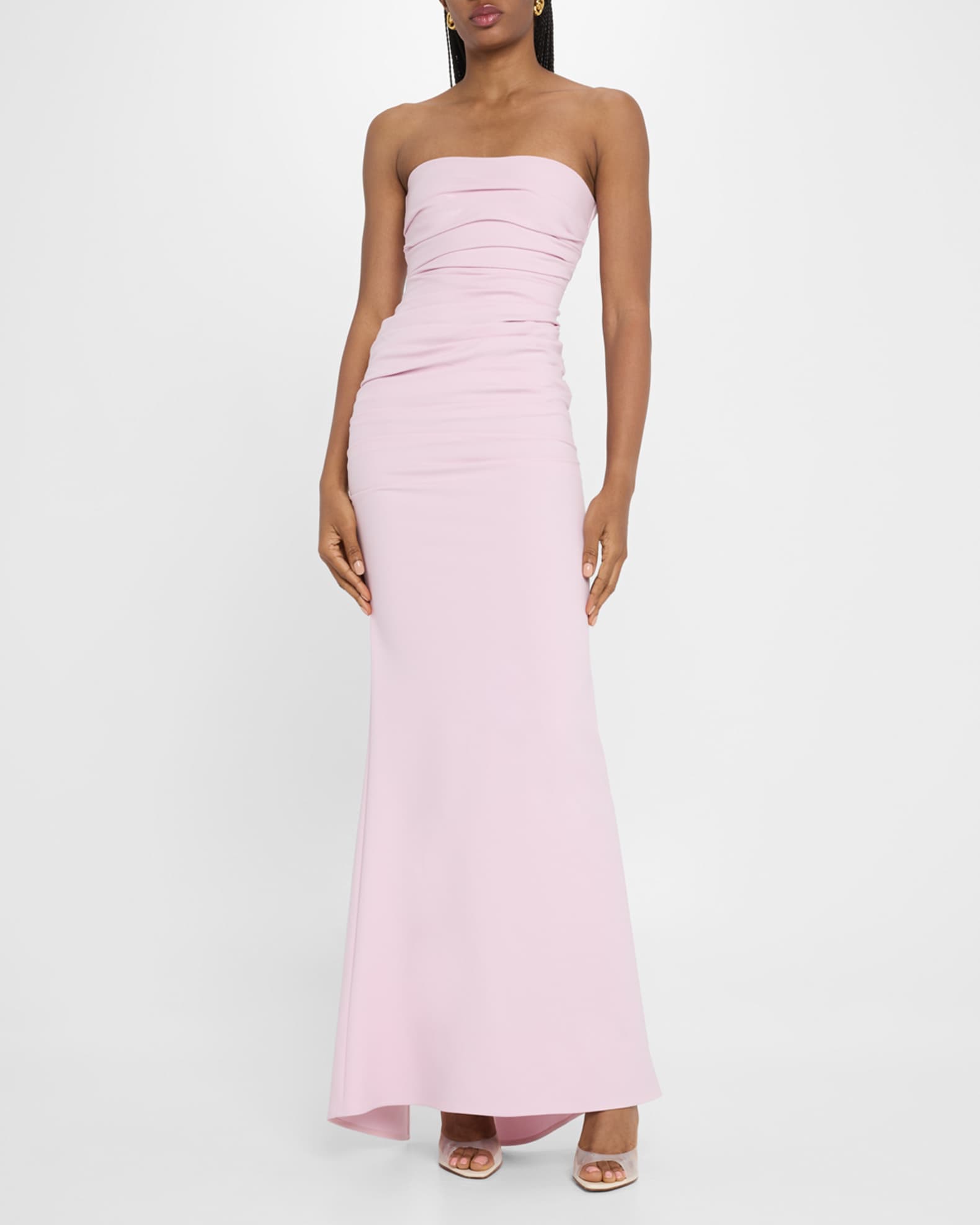 Intoxicate Strapless Ruched Maxi Gown