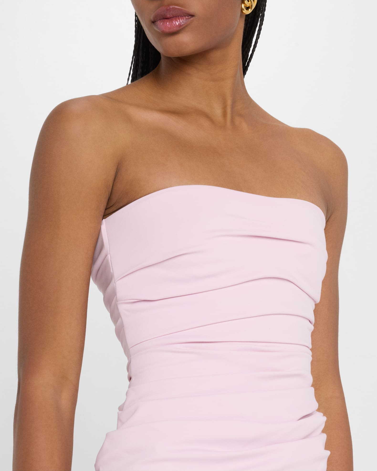 Intoxicate Strapless Ruched Maxi Gown