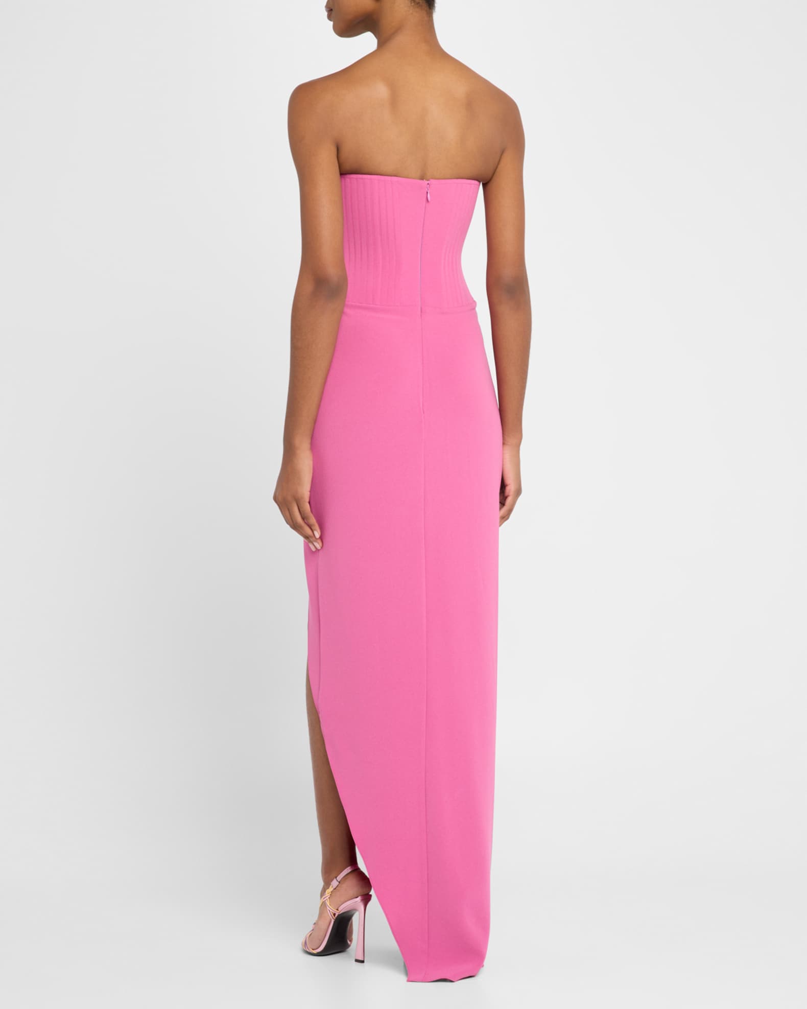 Alex Perry Strapless Corset Asymmetric Crepe Gown | Neiman