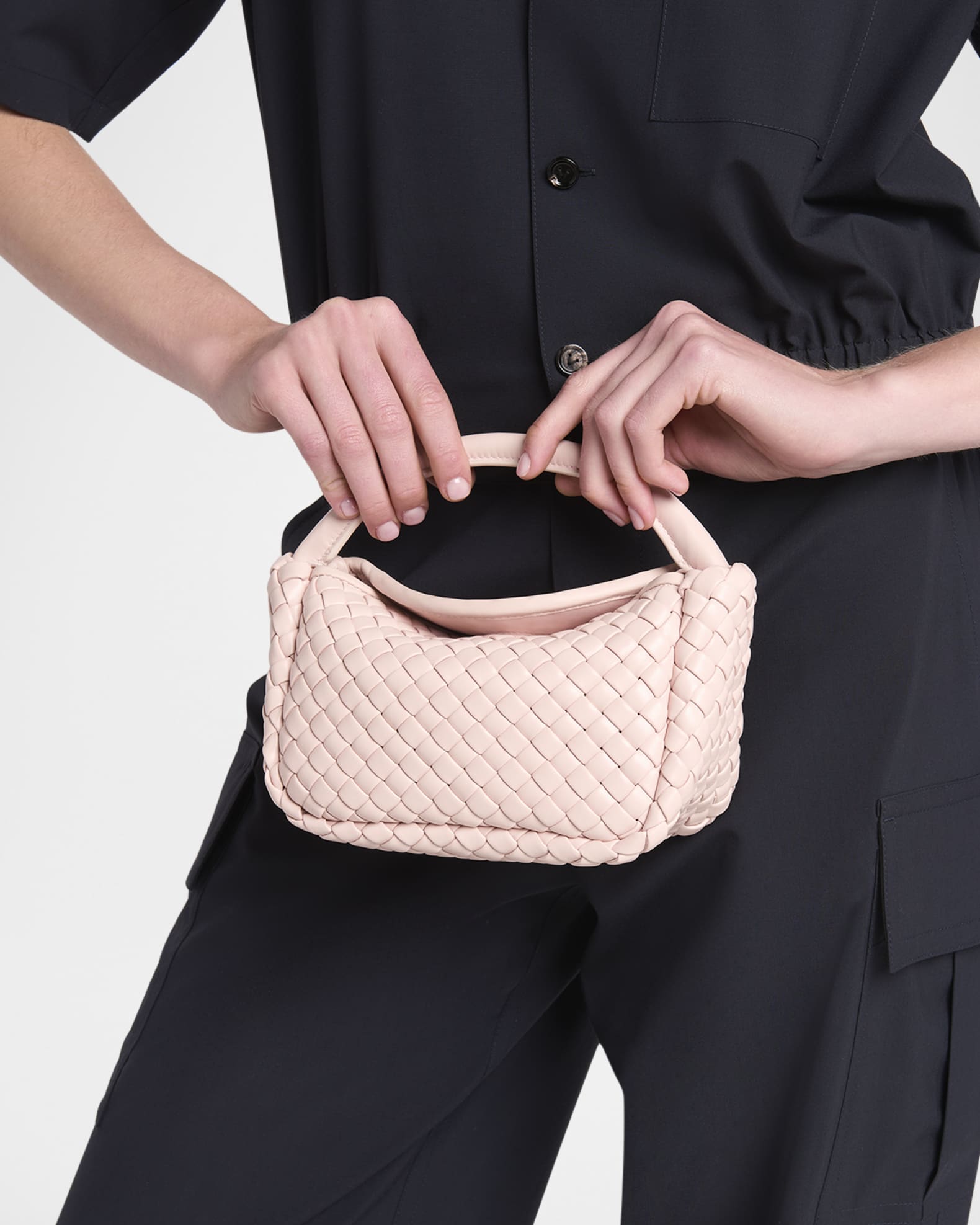 Bottega Veneta Cobble Mini Leather Top-Handle Bag | Neiman Marcus