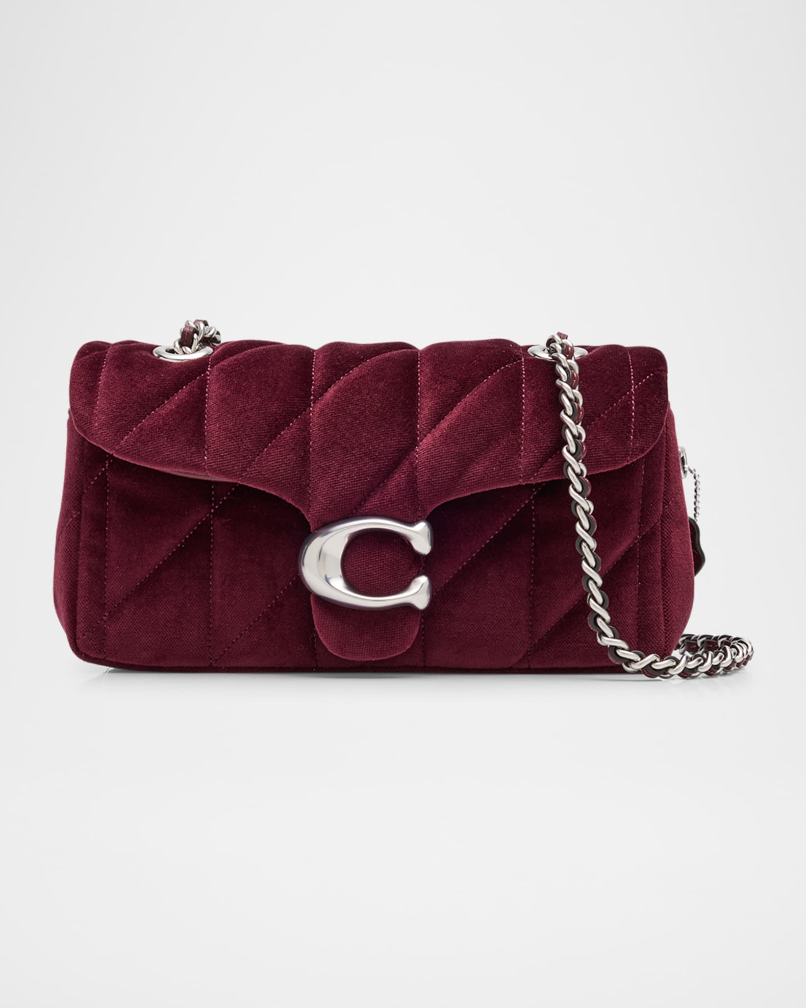 Tabby 20 Quilted Velvet Chain Shoulder Bag