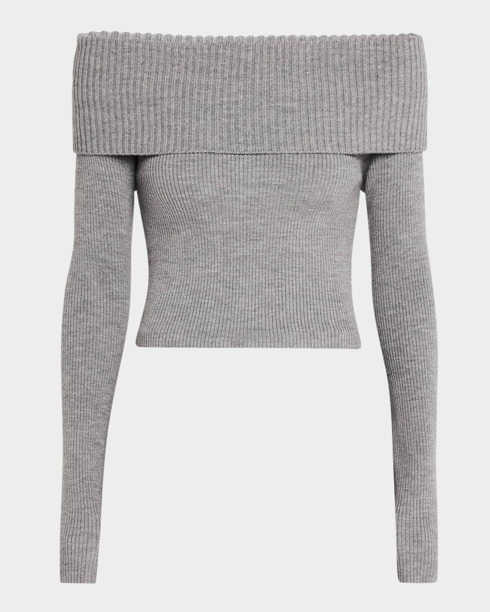 Coretta Ribbed Off-Shoulder Sweater 0