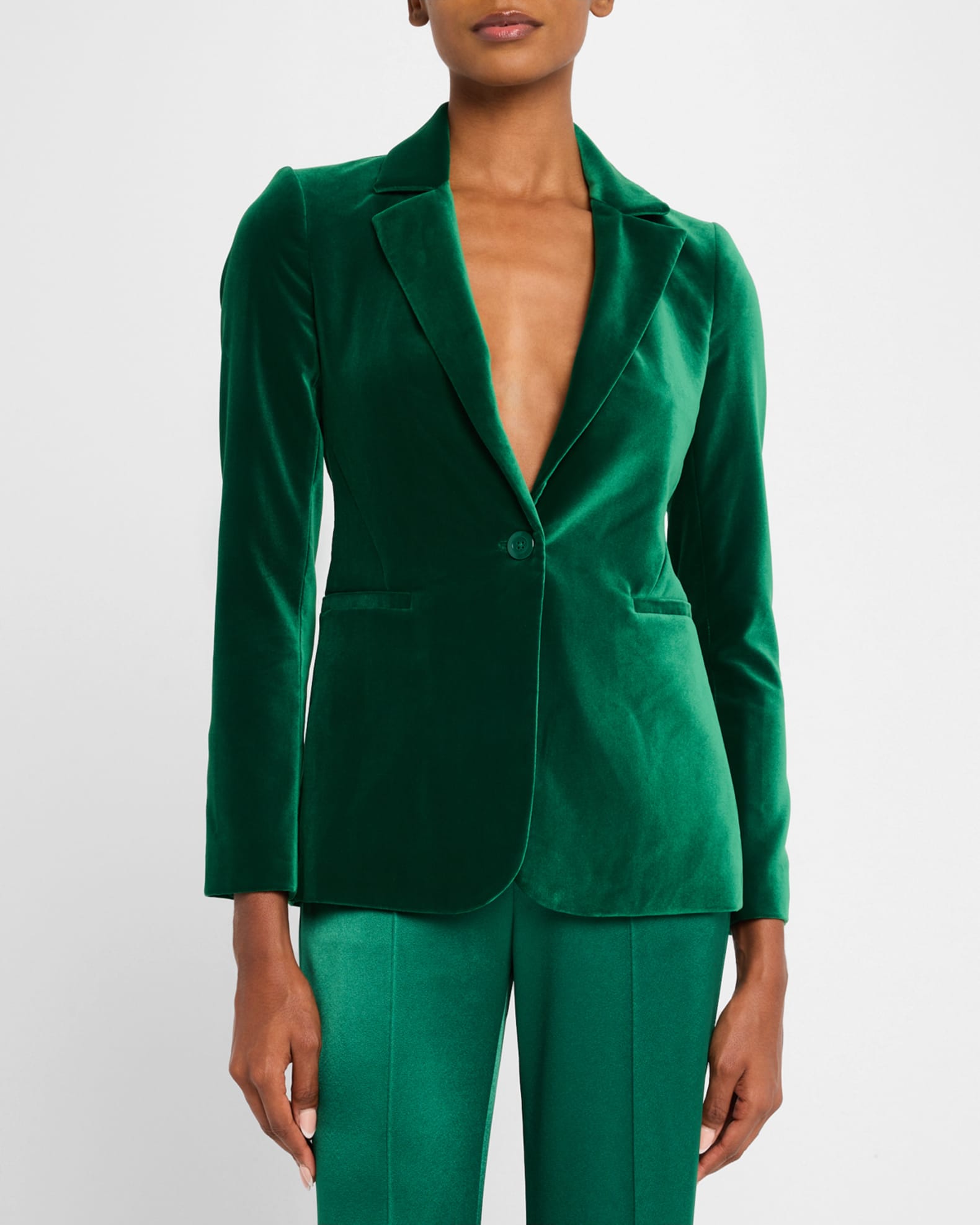 Alice and olivia green velvet blazer cheap