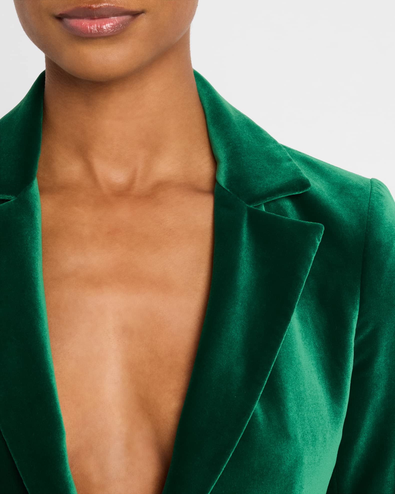 Alice and olivia green velvet blazer best sale