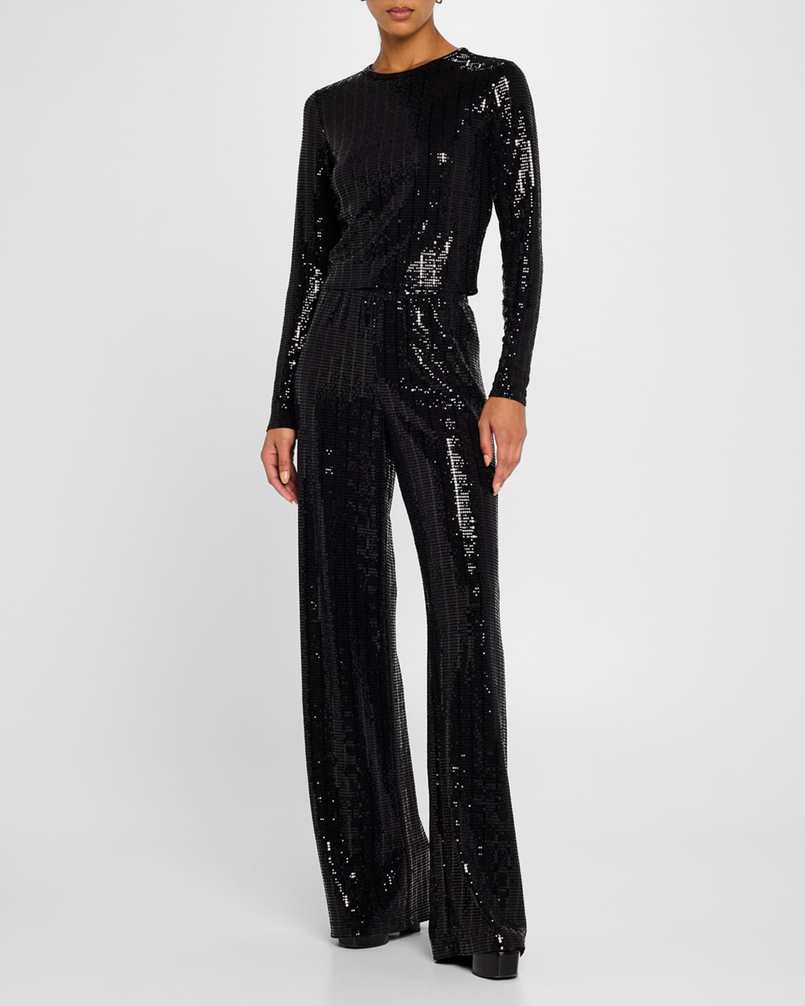 Elba Sequined Straight-Leg Pants 1