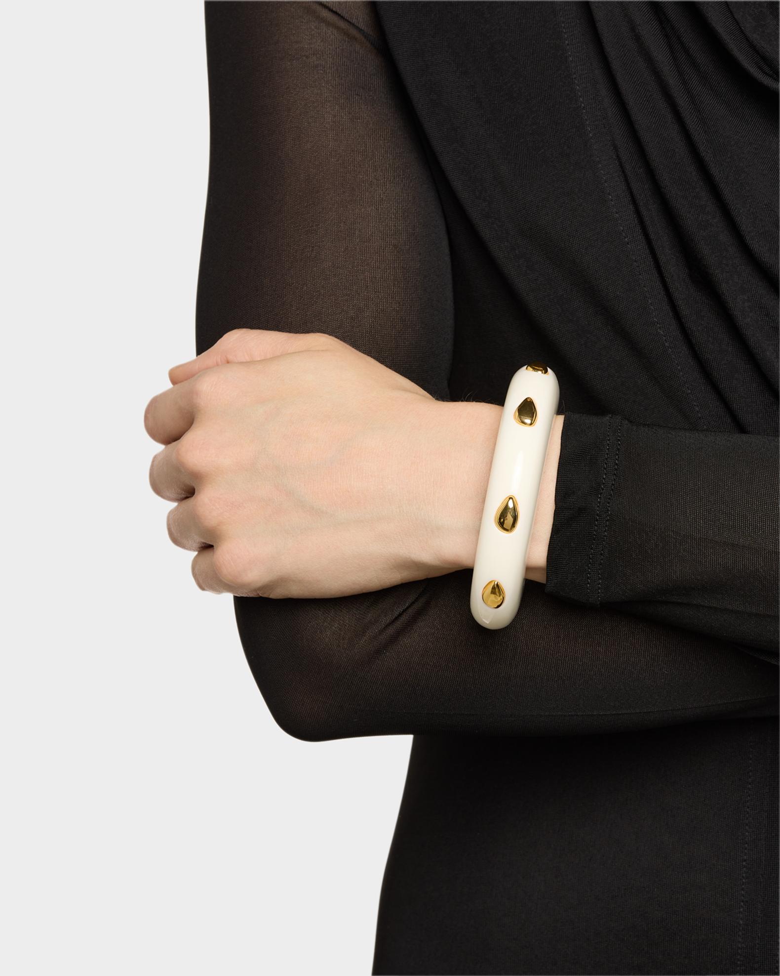 Lizzie Fortunato Ridge Cuff Bracelet in Alabaster and Gold Stud ...