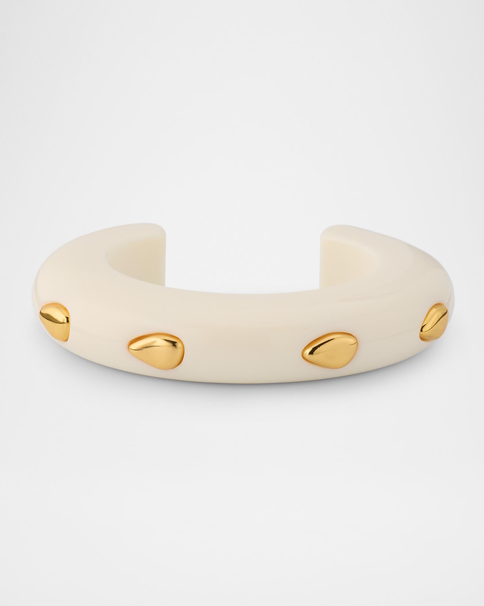 Lizzie Fortunato Ridge Cuff Bracelet in Alabaster and Gold Stud ...
