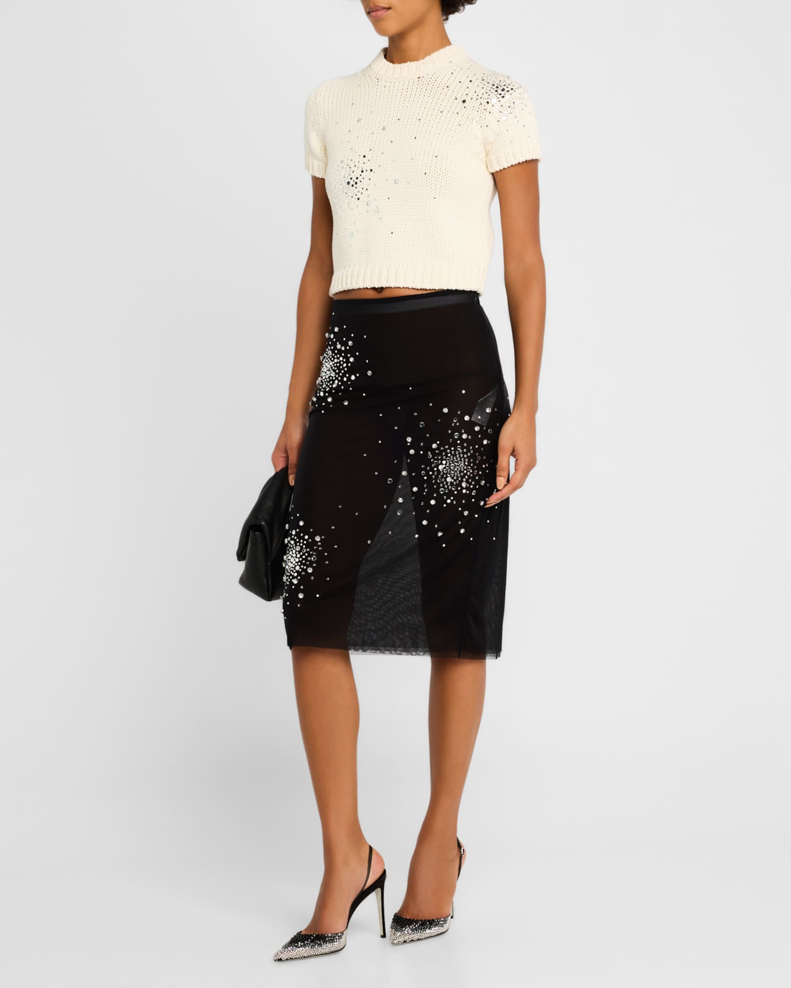 Rhinestone Splash Tulle Skirt 1
