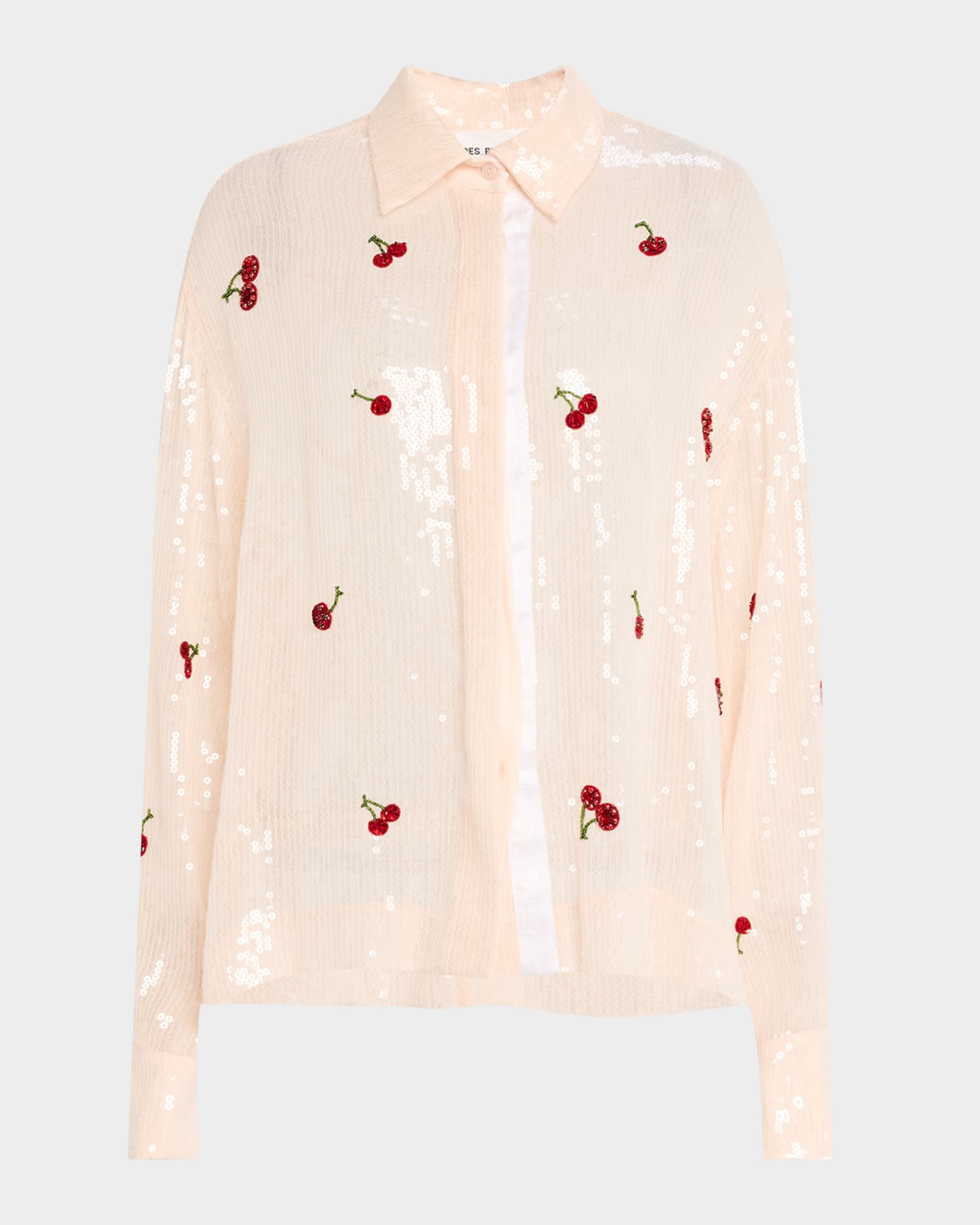 Sequined Cherry Boyfriend Shirt 0