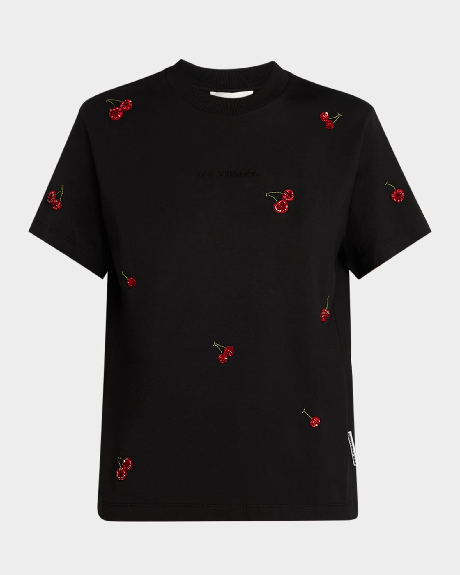 Cherry Embroidered Crewneck T-Shirt 0