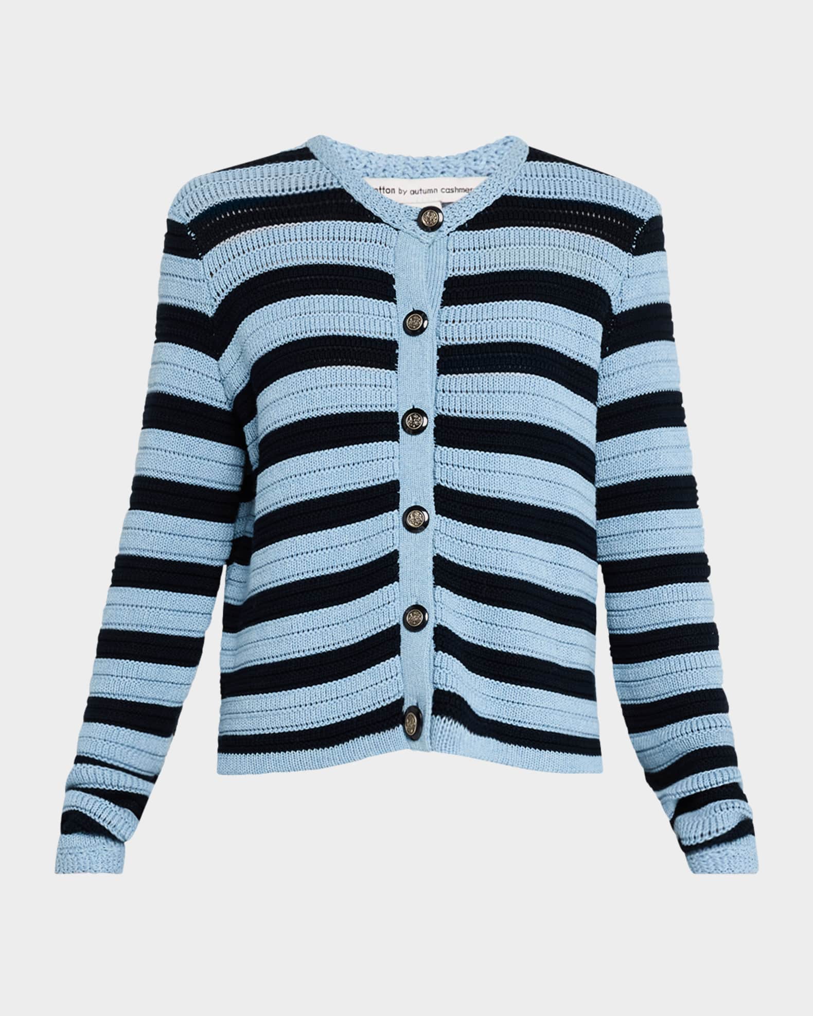 Button-Down Striped Knit Jacket 0