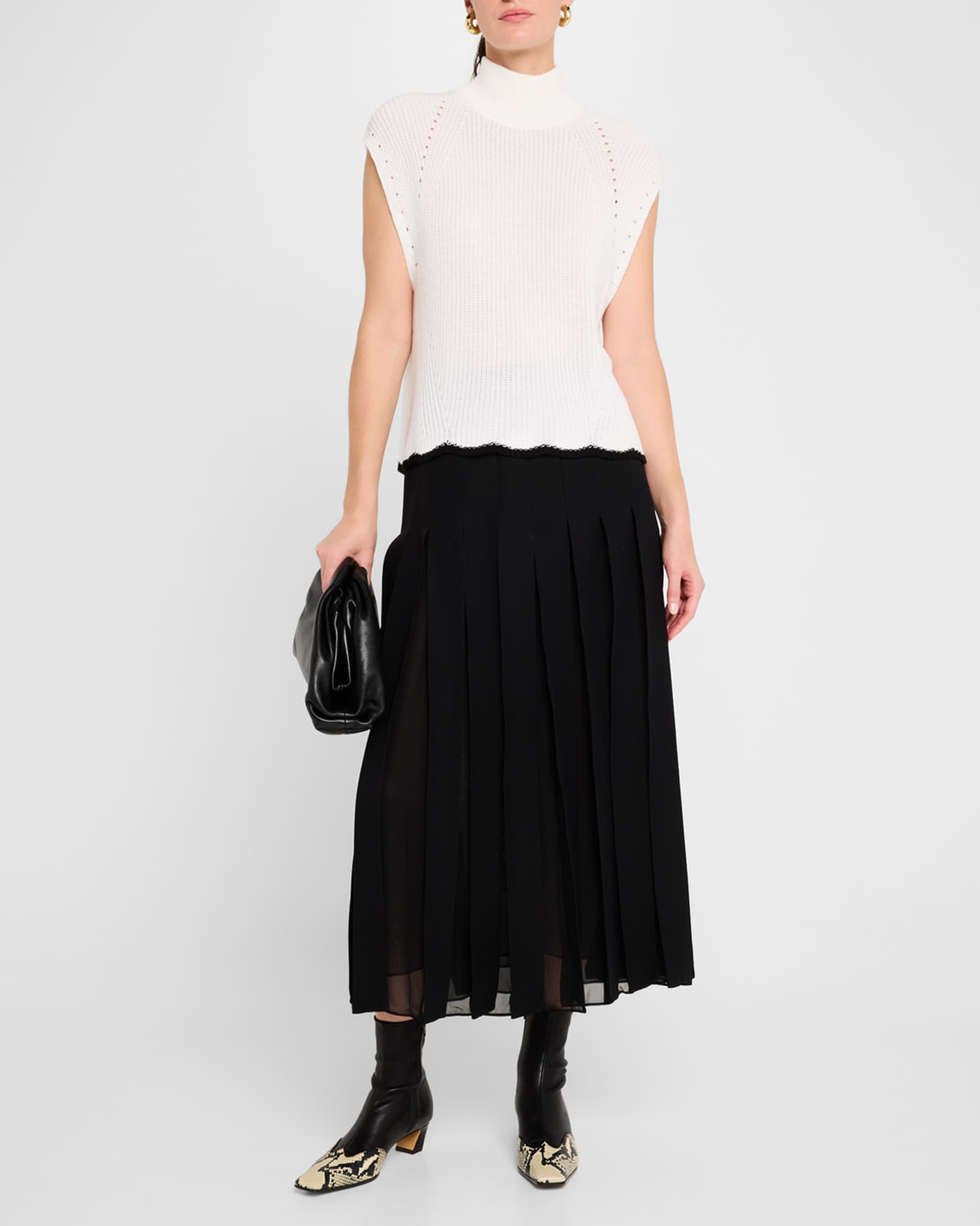 Scalloped Sleeveless Mock-Neck Tank 1