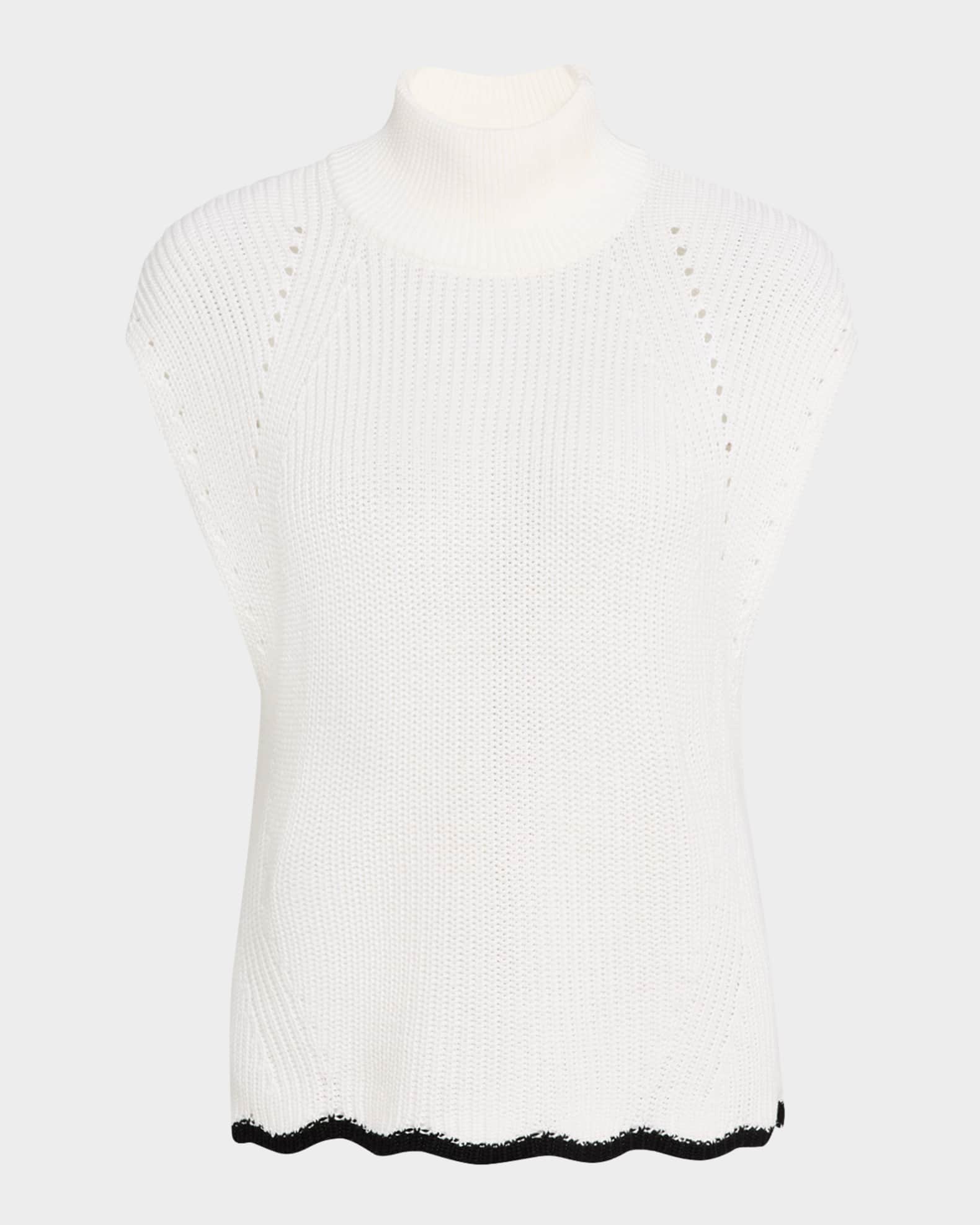 Scalloped Sleeveless Mock-Neck Tank 0