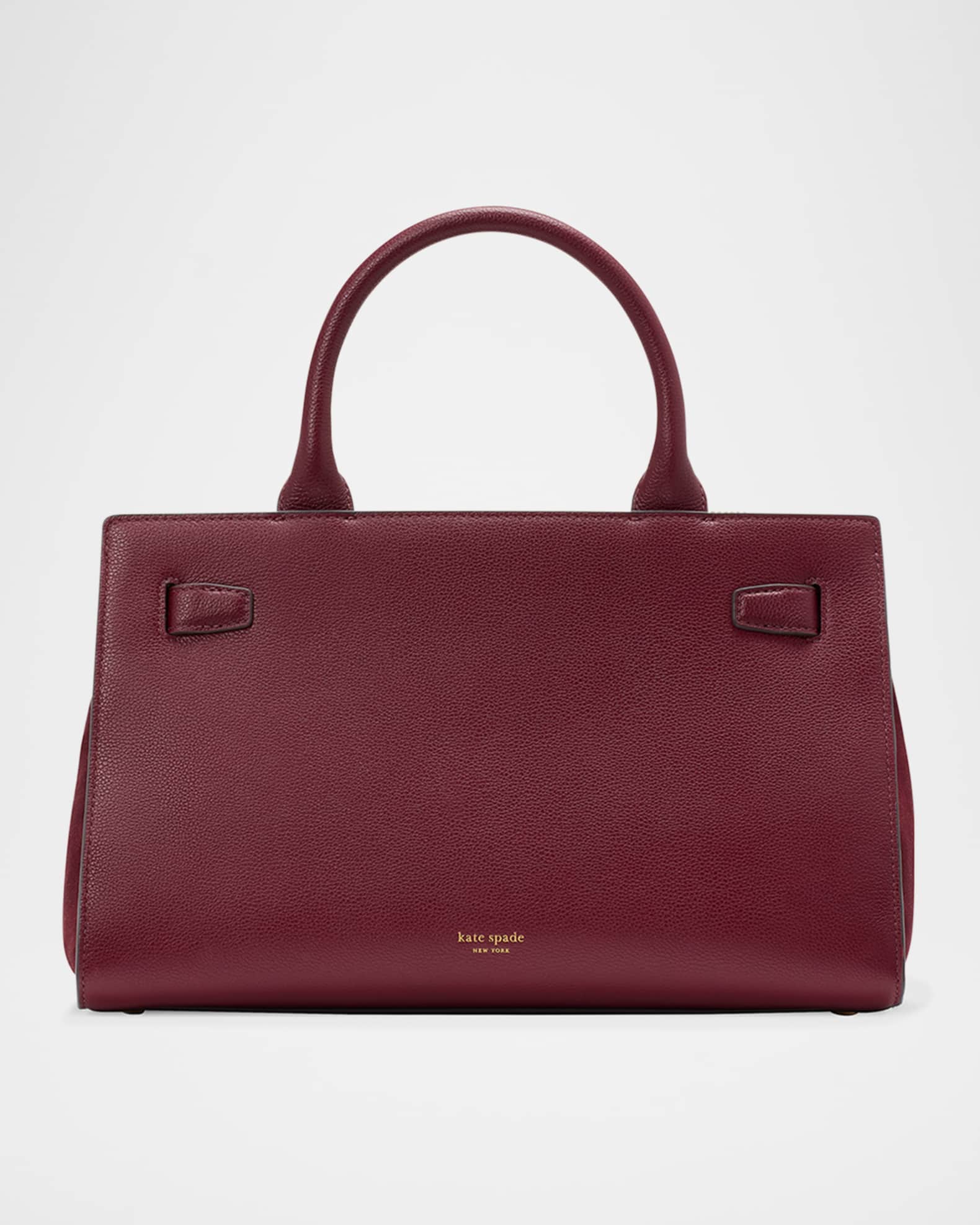 kate spade new york deco pebbled leather suede top handle bag Neiman Marcus