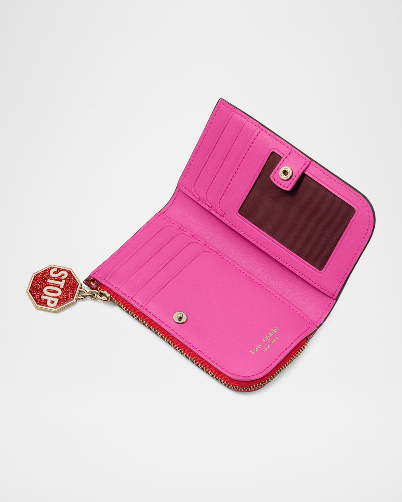 kate spade new york cars bifold glitter patent leather wallet Neiman Marcus