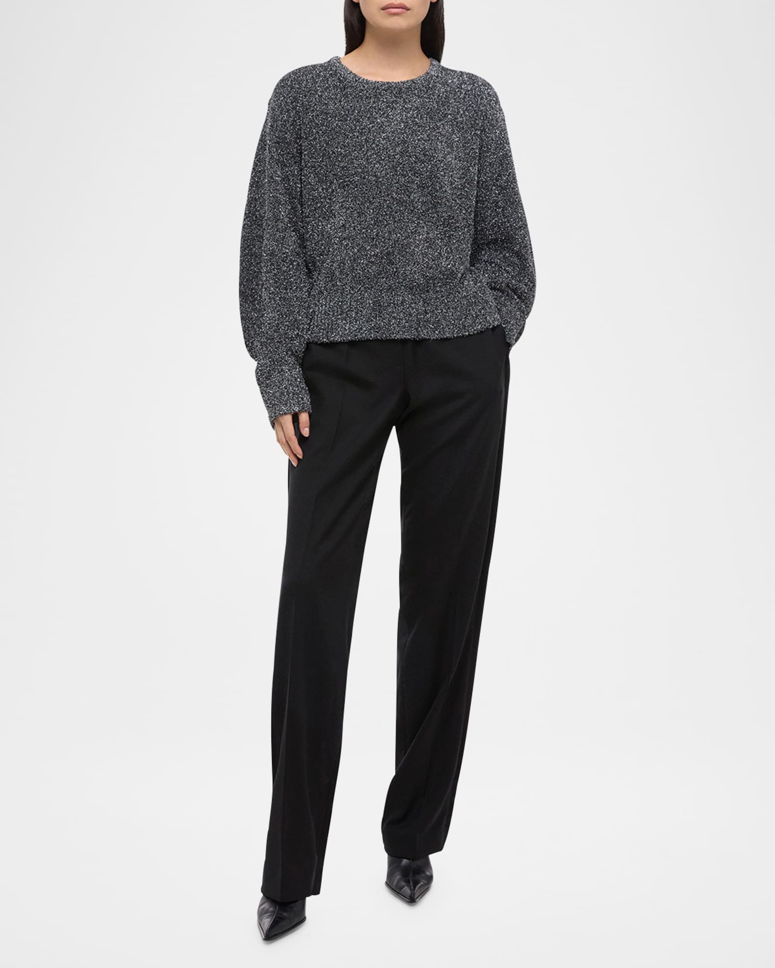 0800~Lurex Logo KLUR Crew-neck Sweater